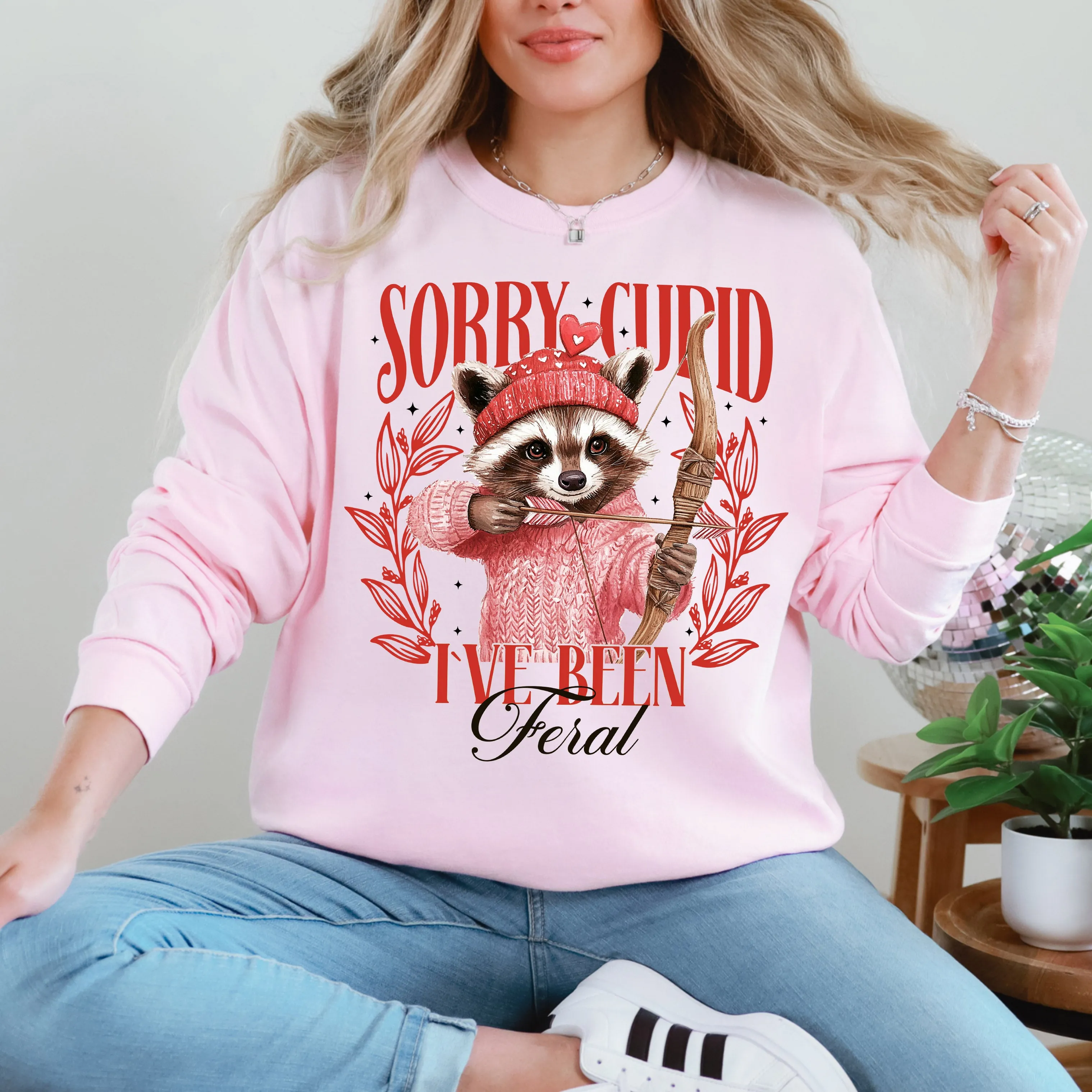 Sorry Cupid, Racoon, Feral, Valentine's Day, Love Sweatshirt sold by Refinery Number One