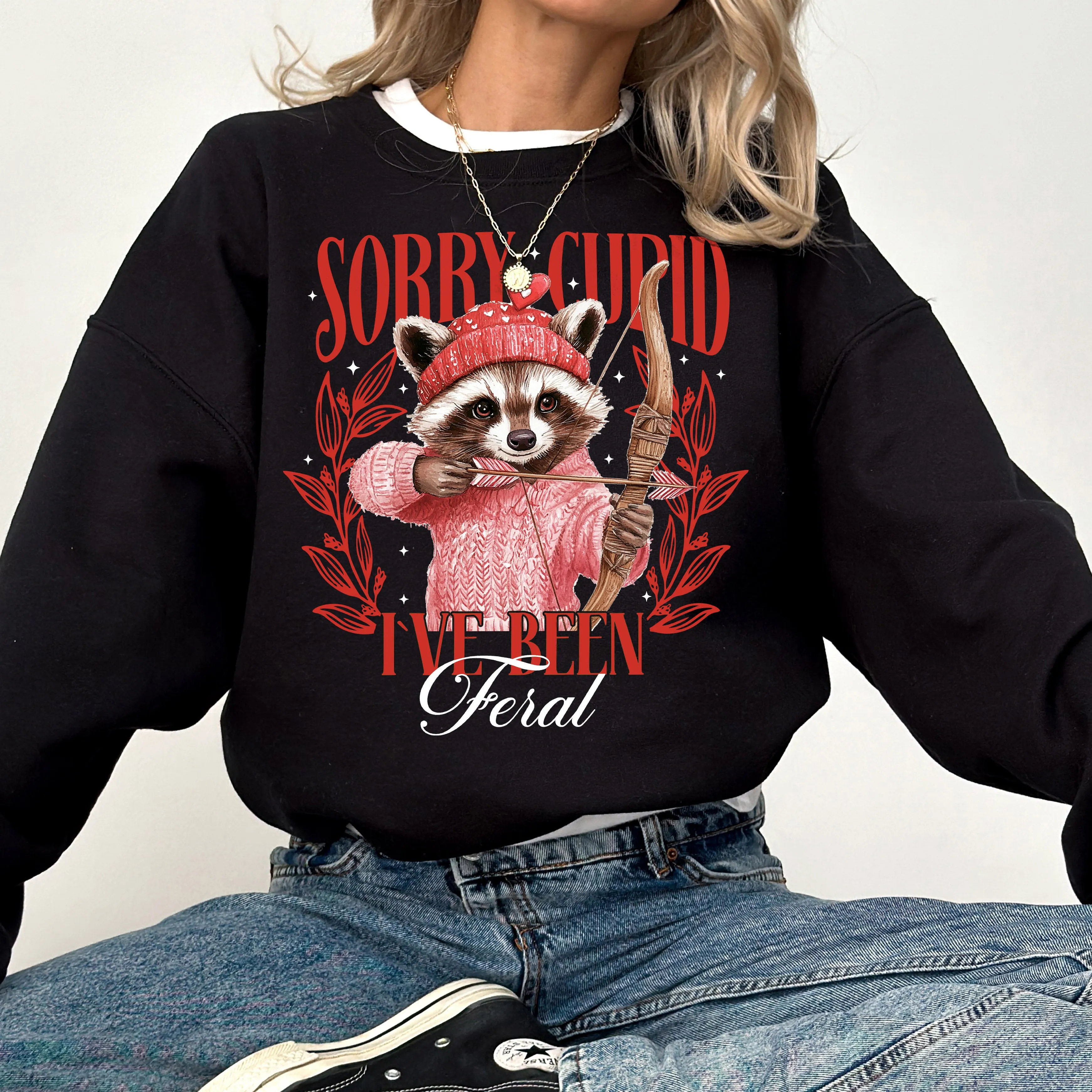 Sorry Cupid, Racoon, Feral, Valentine's Day, Love Sweatshirt sold by Refinery Number One product image thumbnail 5