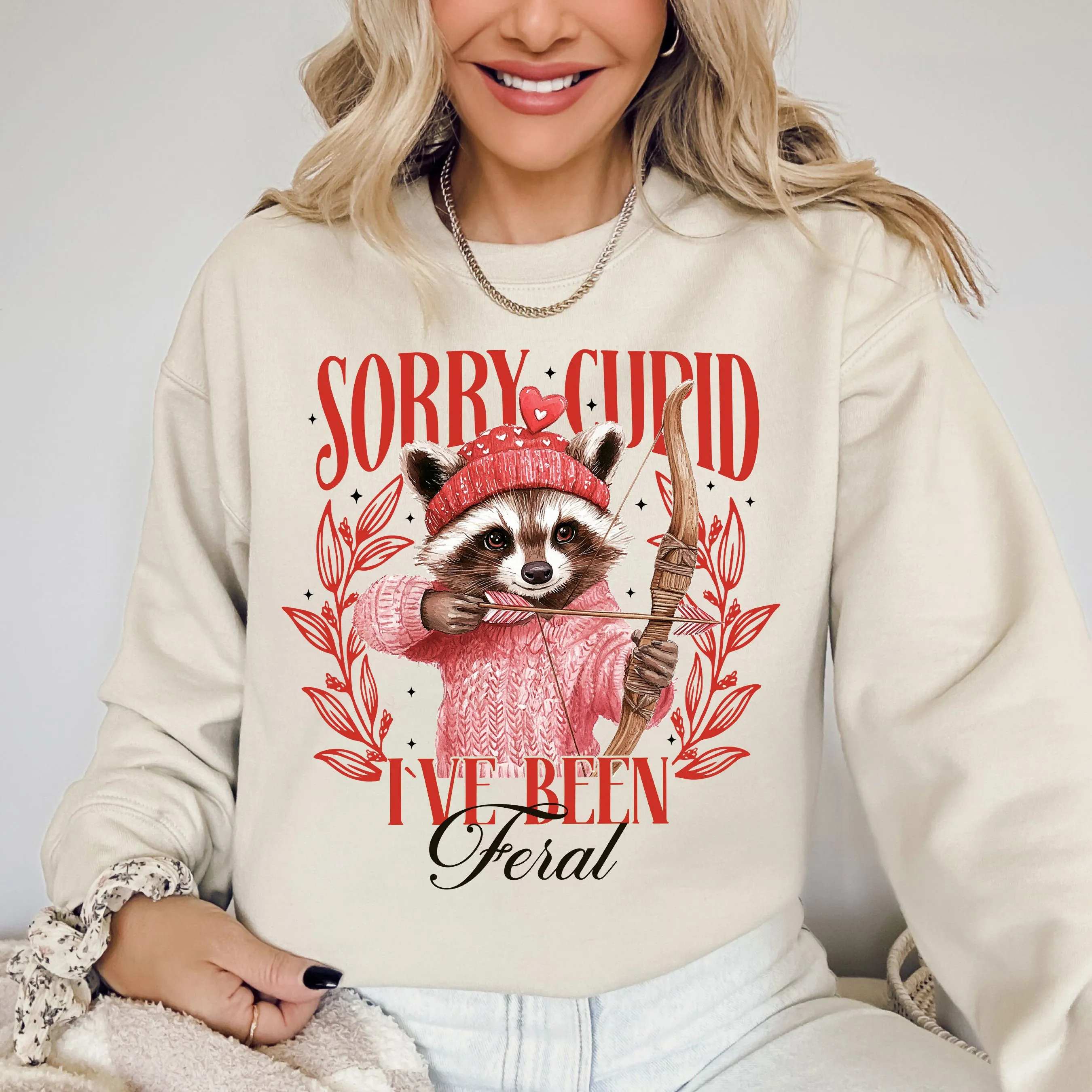 Sorry Cupid, Racoon, Feral, Valentine's Day, Love Sweatshirt sold by Refinery Number One product image thumbnail 2