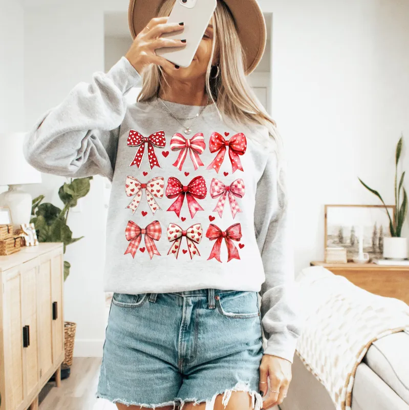 Retro Bows, Ribbons, Coquette, Valentine's Day, Love Sweatshirt sold by Refinery Number One