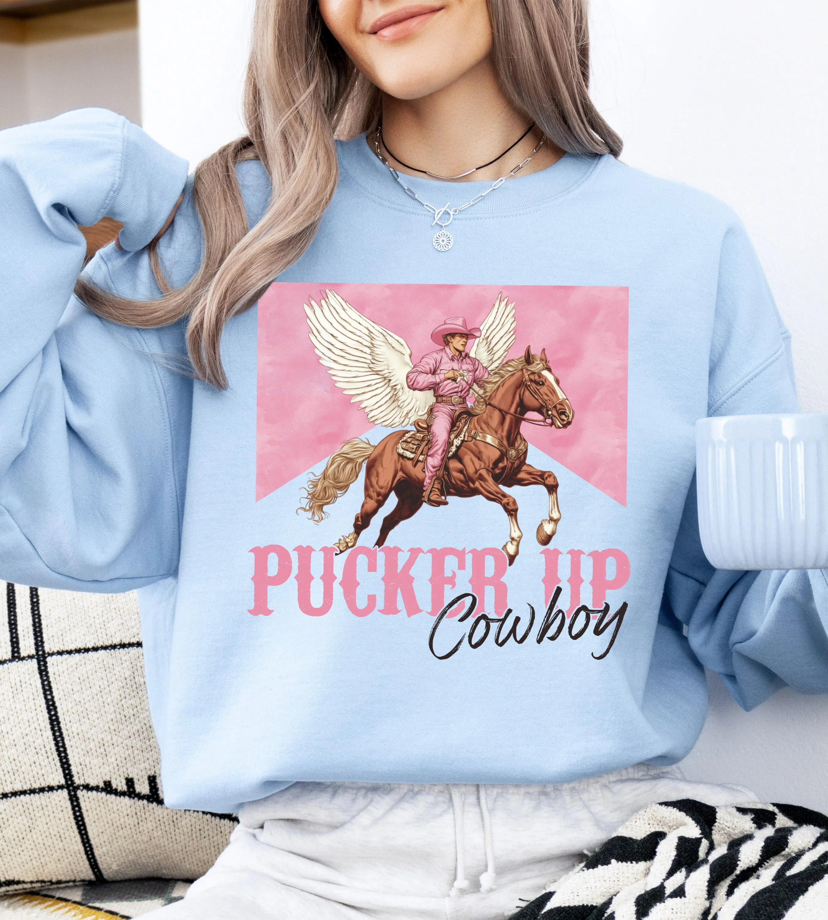 Pucker Up Cowboy, Western, Country, Valentine's Day, Love Sweatshirt sold by Refinery Number One product image thumbnail 2