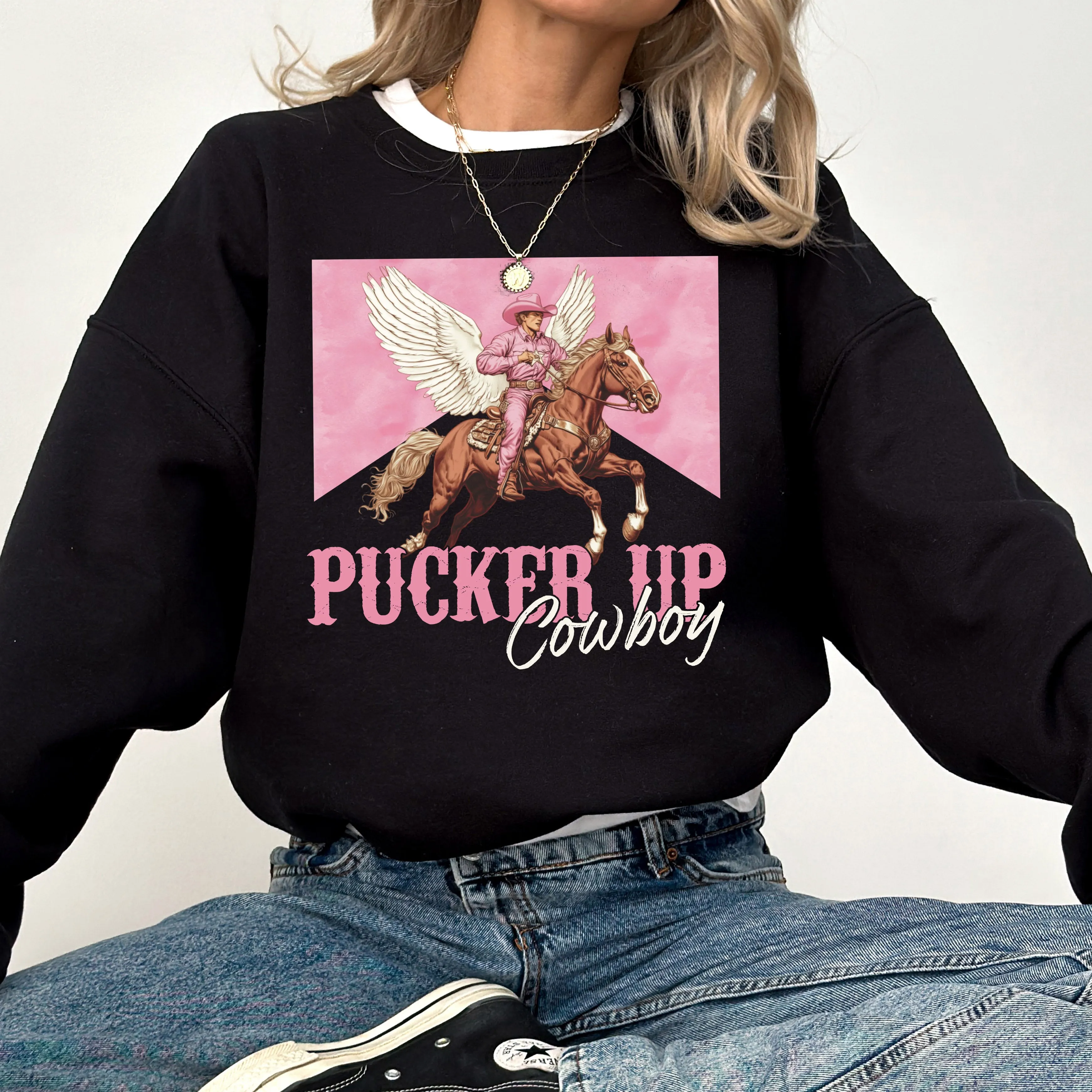 Pucker Up Cowboy, Western, Country, Valentine's Day, Love Sweatshirt sold by Refinery Number One product image thumbnail 5