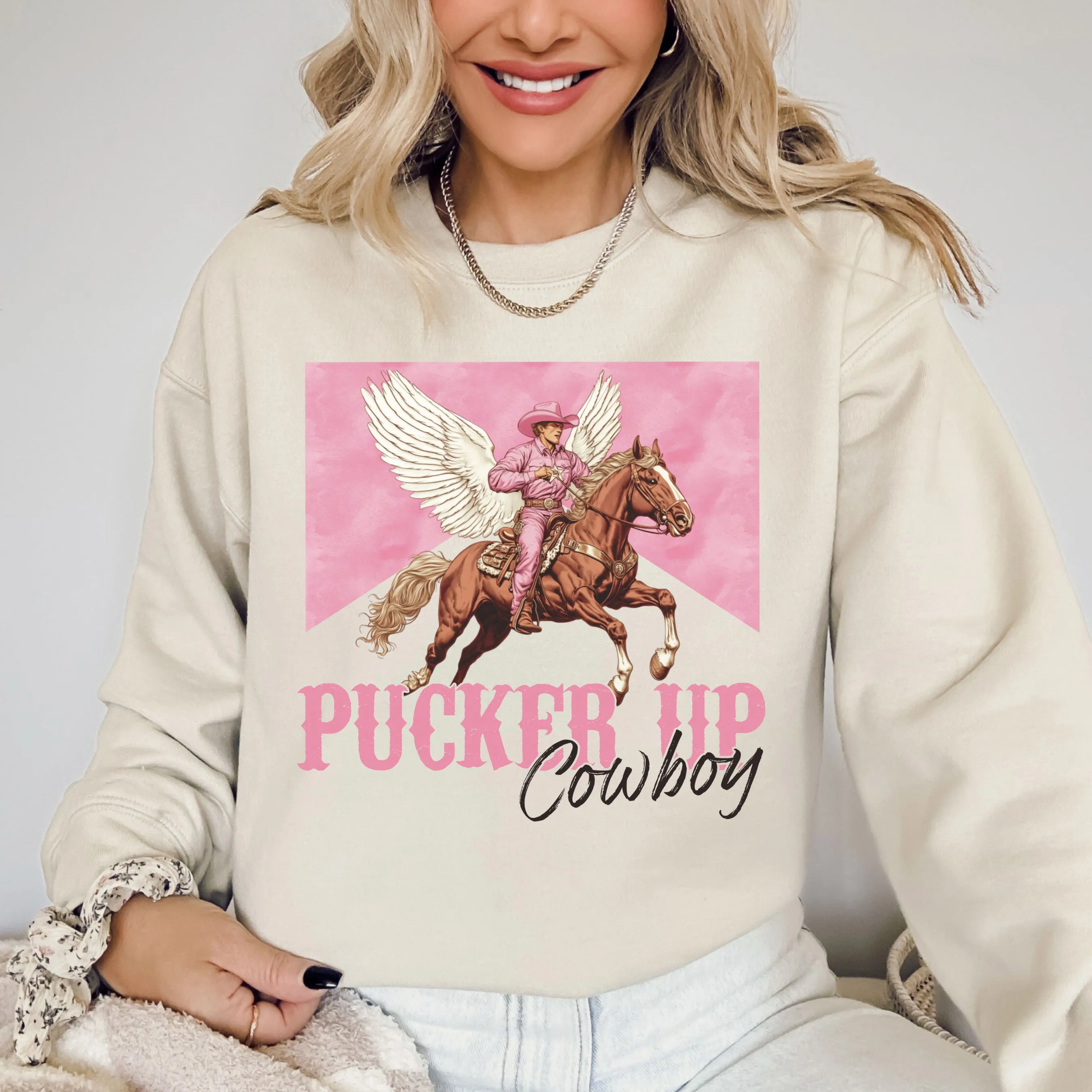 Pucker Up Cowboy, Western, Country, Valentine's Day, Love Sweatshirt sold by Refinery Number One product image thumbnail 4