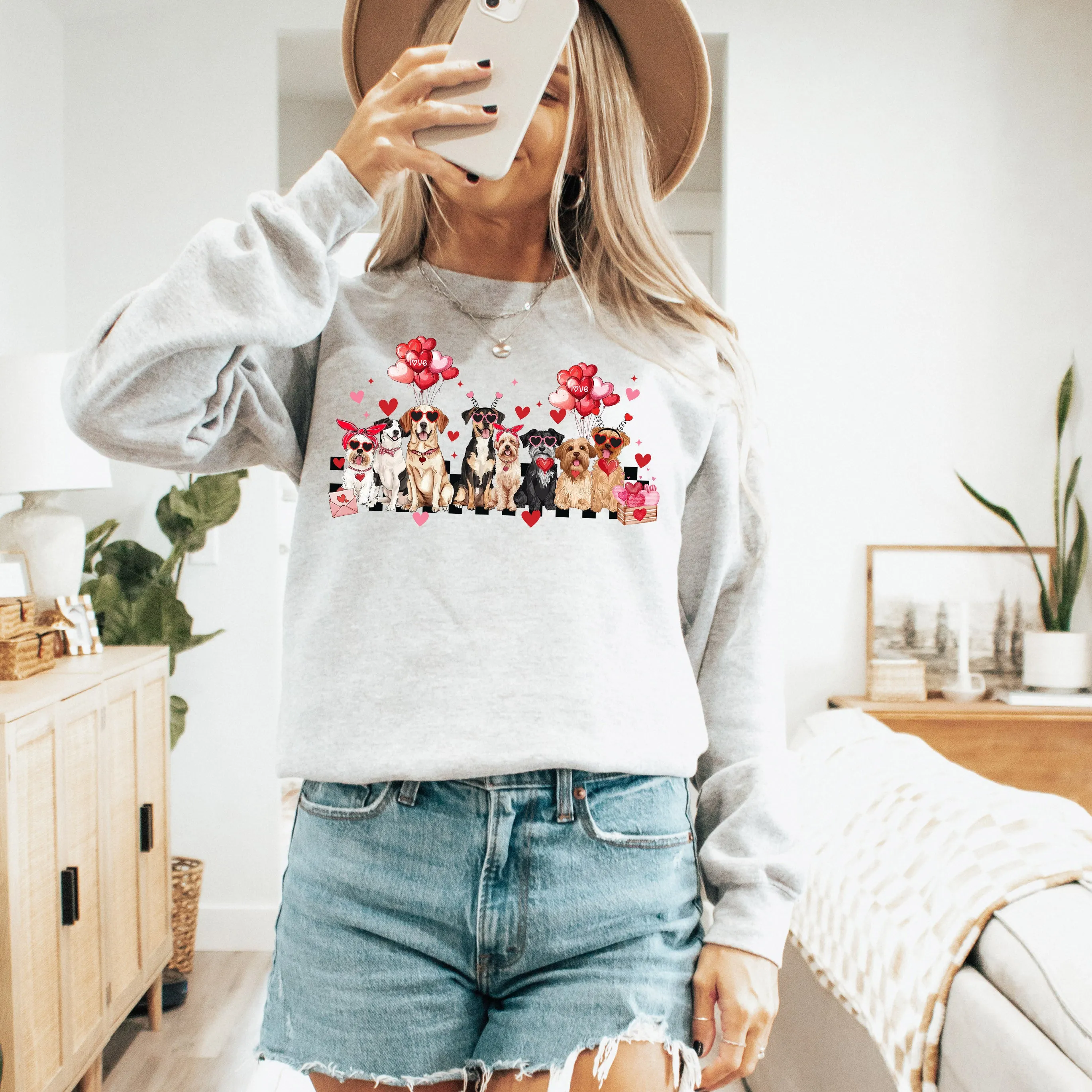 Valentine's Dogs, Animal Lover, Dog Breeds, Valentine's Day, Love Sweatshirt sold by Refinery Number One product image thumbnail 3