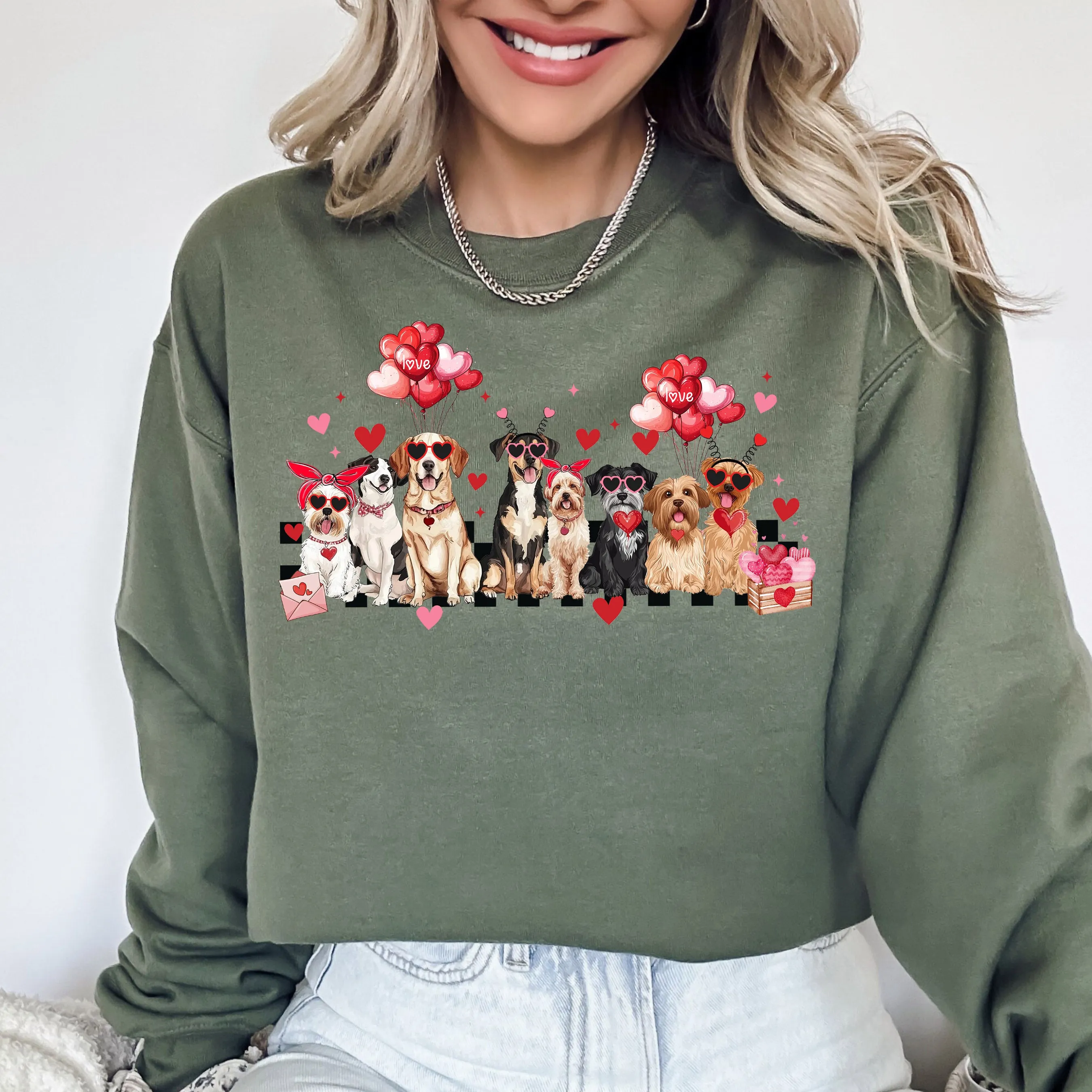 Valentine's Dogs, Animal Lover, Dog Breeds, Valentine's Day, Love Sweatshirt sold by Refinery Number One product image thumbnail 4