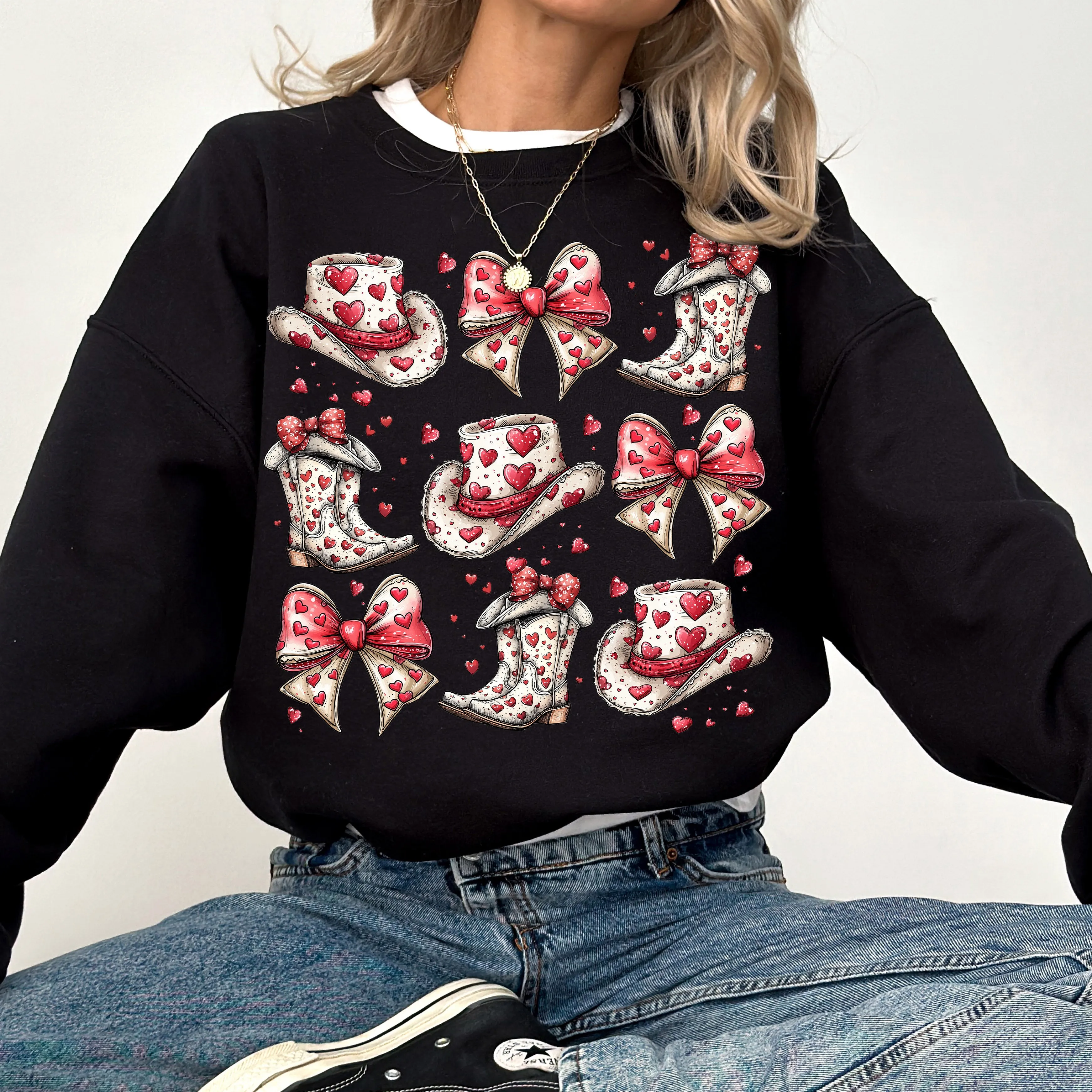 Western Hats and Boots, Country, Cowgirl Valentine's Day, Love Sweatshirt sold by Refinery Number One product image thumbnail 5
