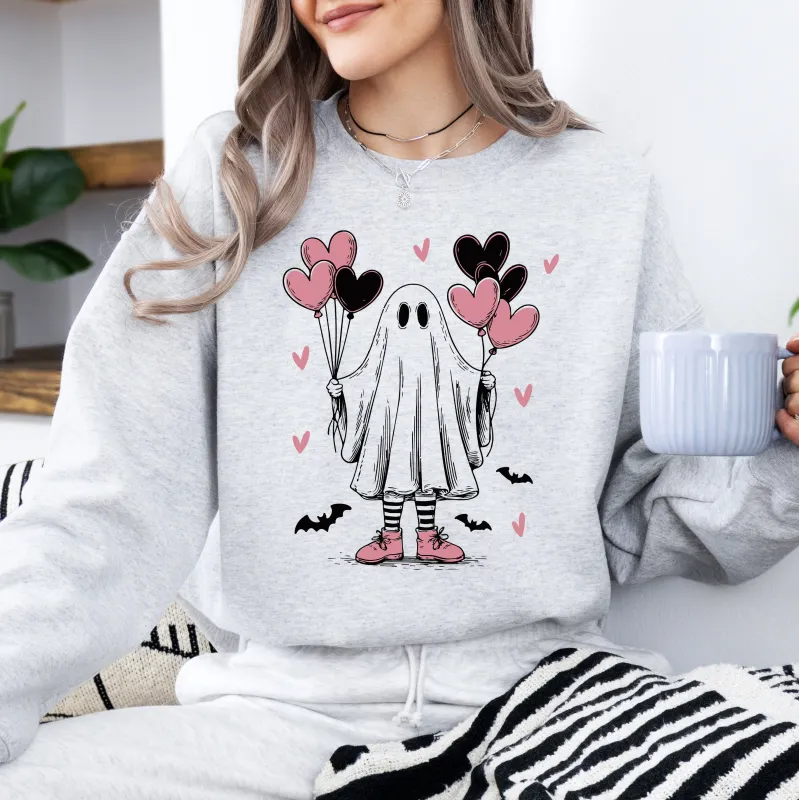 Cute Ghost, Lover, Hearts, Valentine's Day, Love Sweatshirt sold by Refinery Number One