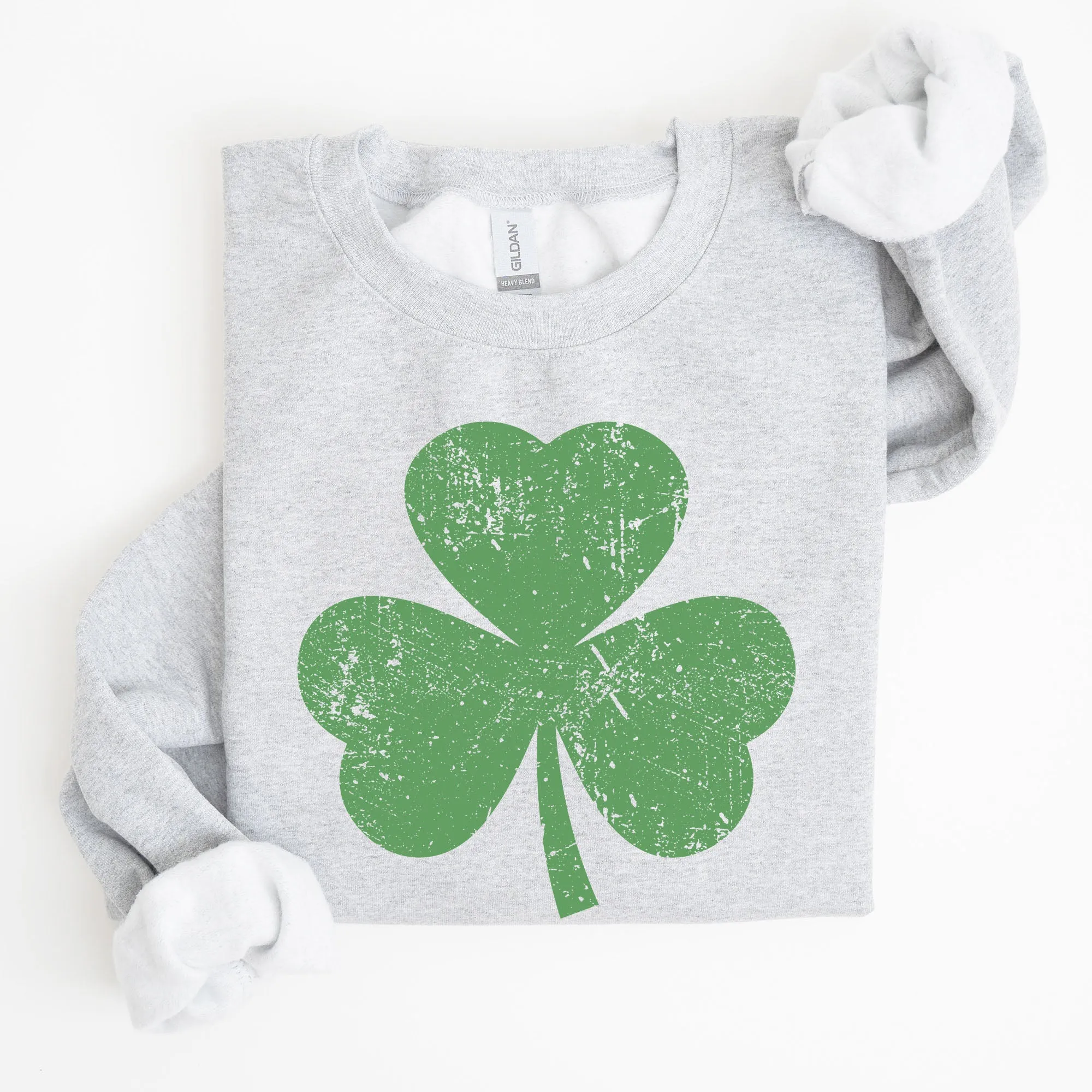 Retro Shamrock, Clover, Lucky, Irish, Lucky Charm, St Patrick's Day Sweatshirt sold by Refinery Number One product image thumbnail 2