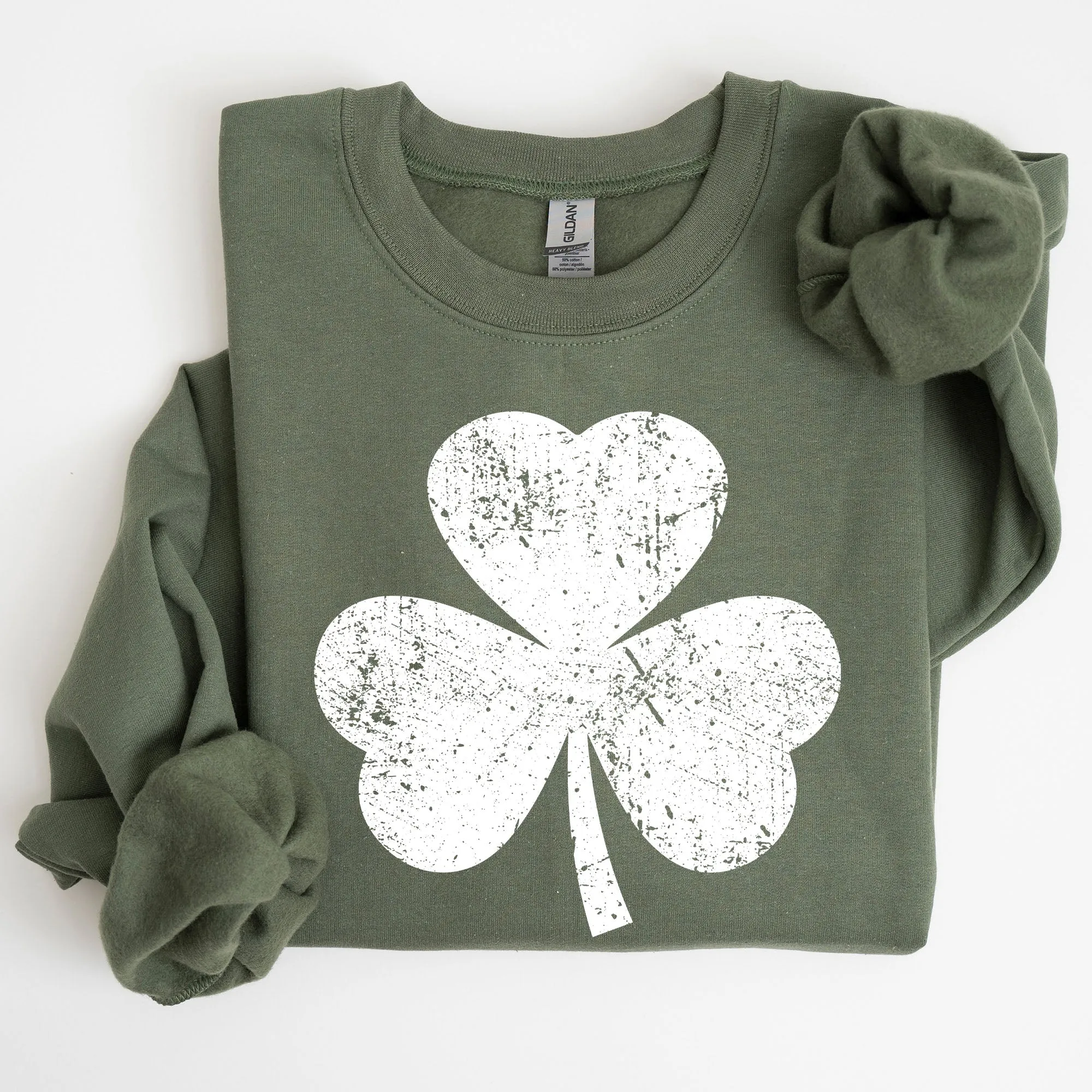 Retro Shamrock, Clover, Lucky, Irish, Lucky Charm, St Patrick's Day Sweatshirt sold by Refinery Number One product image thumbnail 5