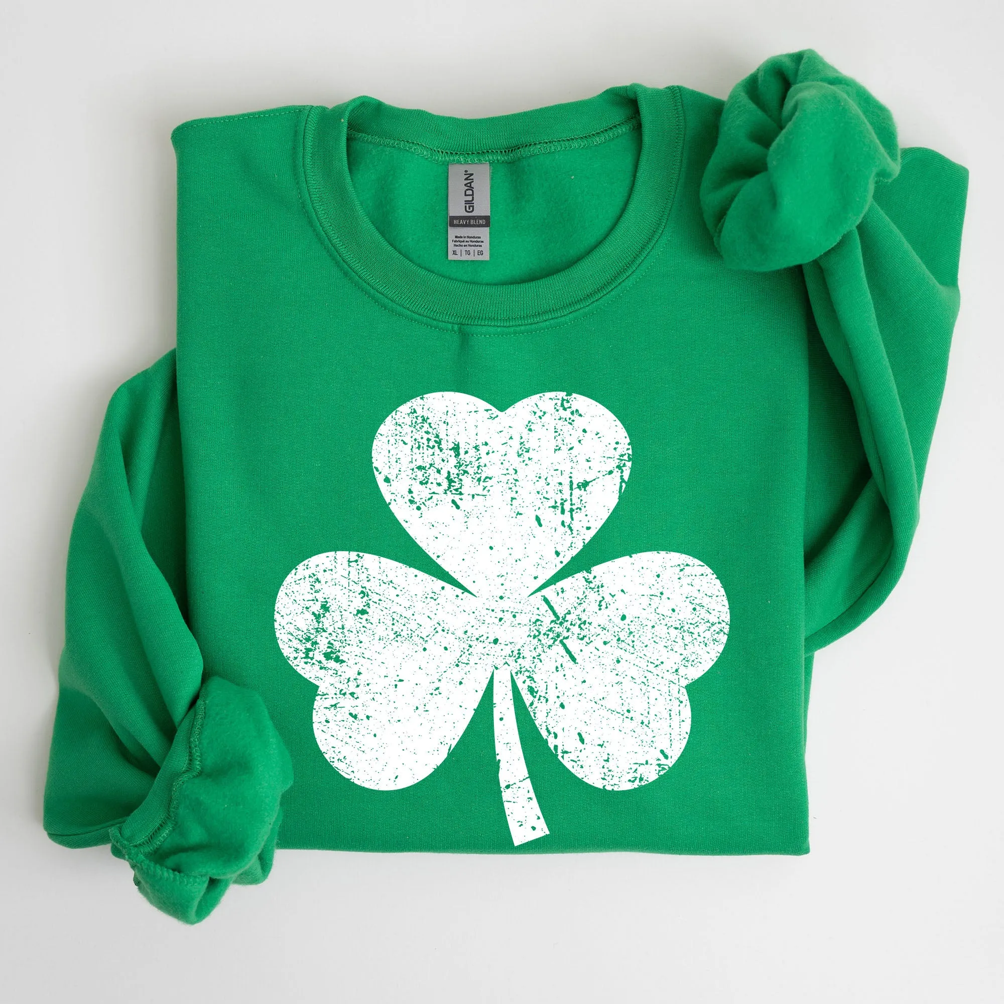 Retro Shamrock, Clover, Lucky, Irish, Lucky Charm, St Patrick's Day Sweatshirt sold by Refinery Number One