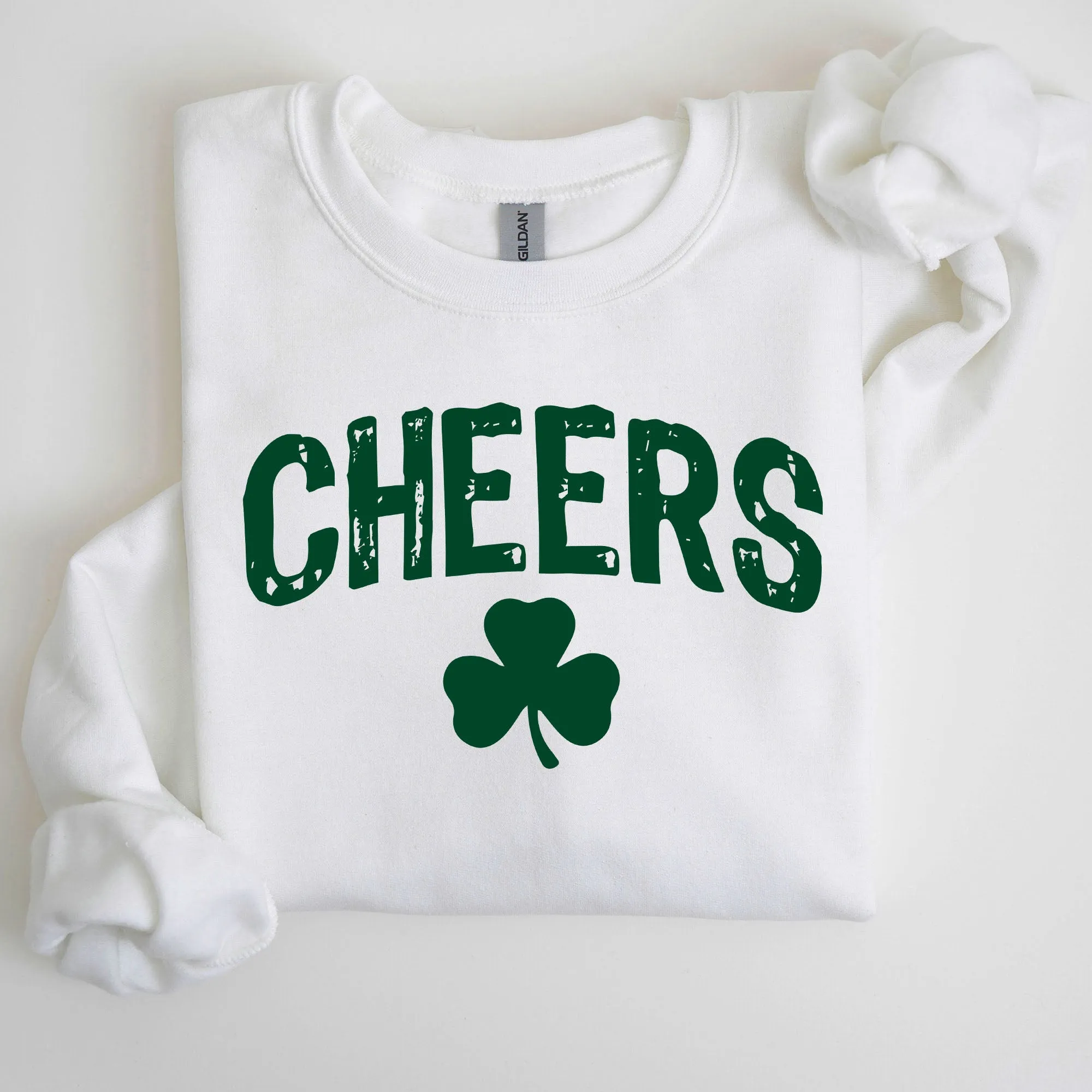 Cheers, Shamrock, Clover, Lucky, Retro, Lucky, Irish, Lucky Charm, St Patrick's Day Sweatshirt sold by Refinery Number One product image thumbnail 5