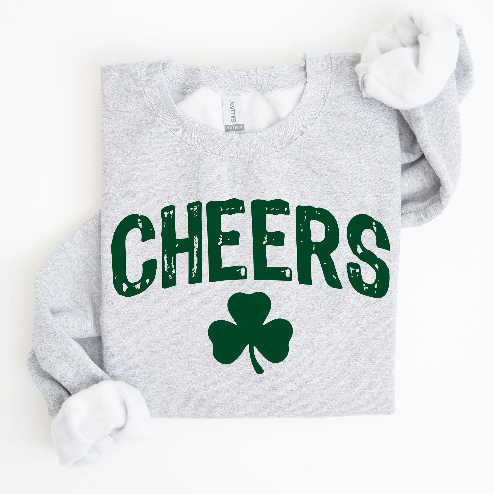 Cheers, Shamrock, Clover, Lucky, Retro, Lucky, Irish, Lucky Charm, St Patrick's Day Sweatshirt sold by Refinery Number One product image thumbnail 2