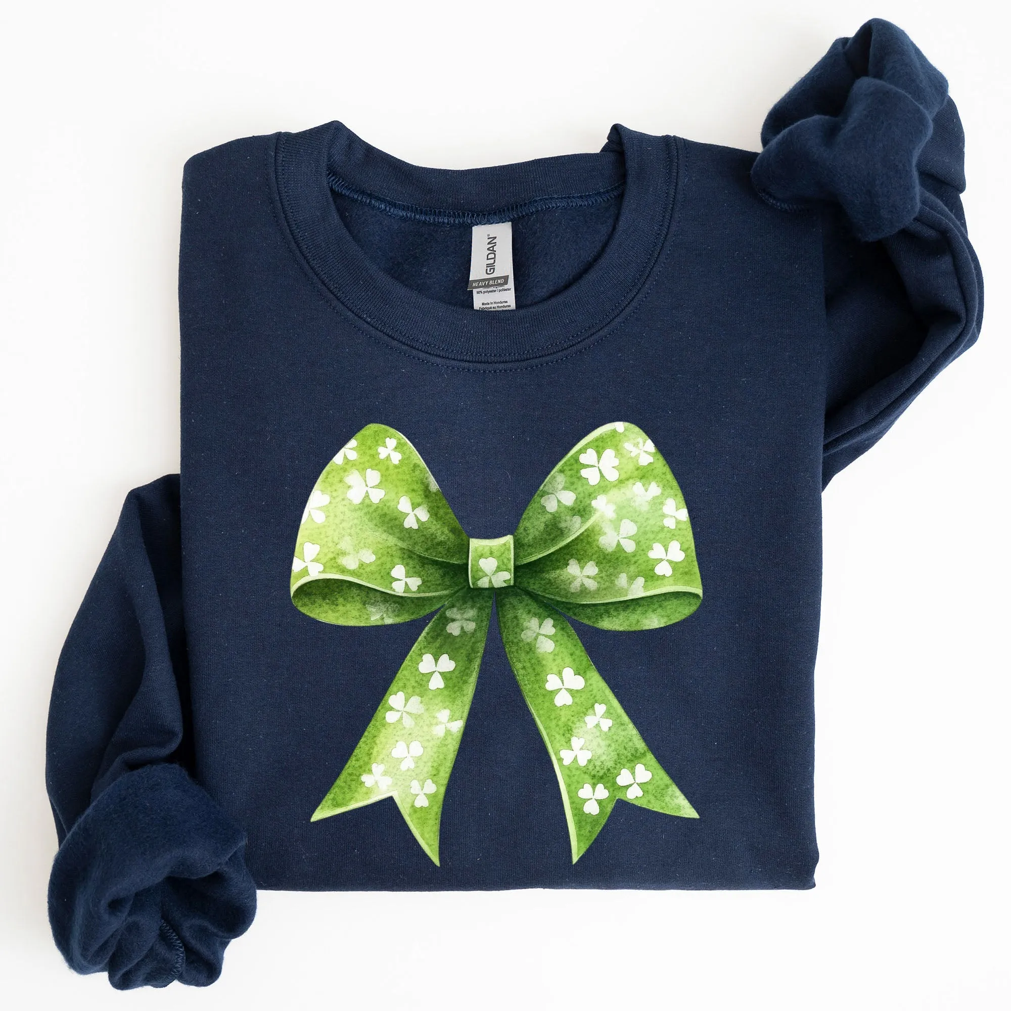 Vintage Coquette, Bow, Shamrock, Clover, Lucky, Retro, Lucky, Irish, Lucky Charm, St Patrick's Day Sweatshirt sold by Refinery Number One product image thumbnail 5