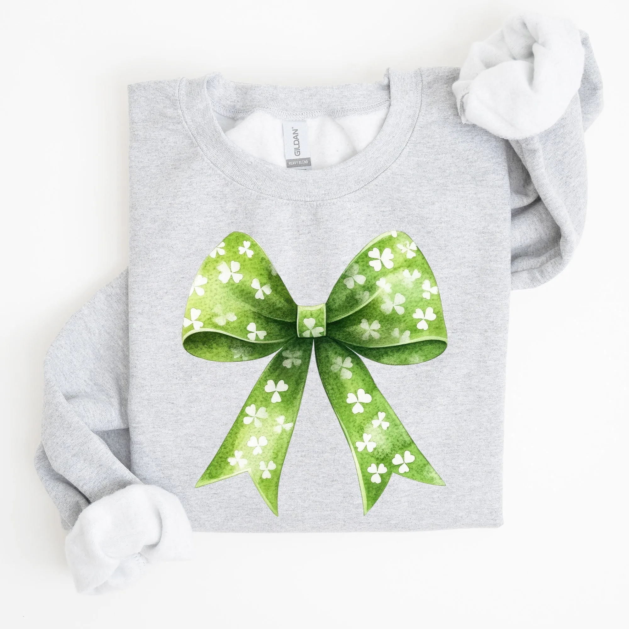 Vintage Coquette, Bow, Shamrock, Clover, Lucky, Retro, Lucky, Irish, Lucky Charm, St Patrick's Day Sweatshirt sold by Refinery Number One product image thumbnail 2