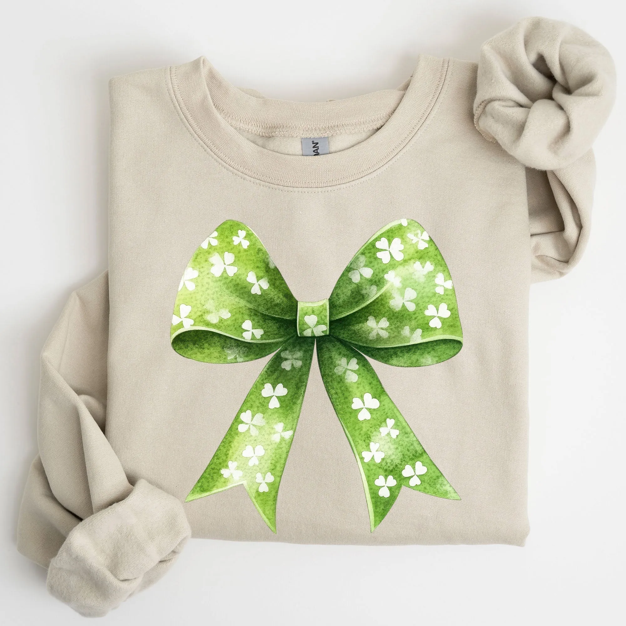 Vintage Coquette, Bow, Shamrock, Clover, Lucky, Retro, Lucky, Irish, Lucky Charm, St Patrick's Day Sweatshirt sold by Refinery Number One product image thumbnail 4