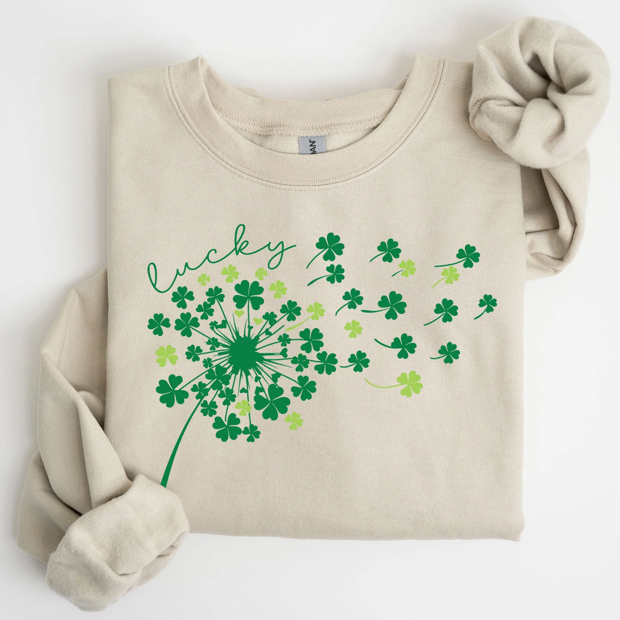 Lucky Dandelion, Clover, Irish, Lucky Charm, St Patrick's Day Sweatshirt sold by Refinery Number One product image thumbnail 5
