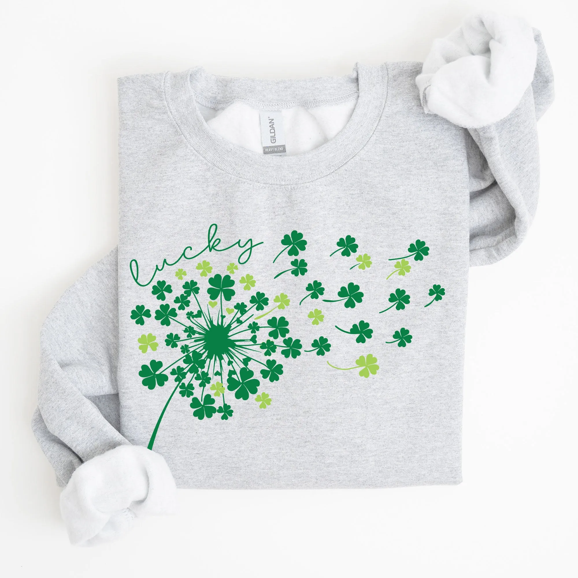 Lucky Dandelion, Clover, Irish, Lucky Charm, St Patrick's Day Sweatshirt sold by Refinery Number One product image thumbnail 4