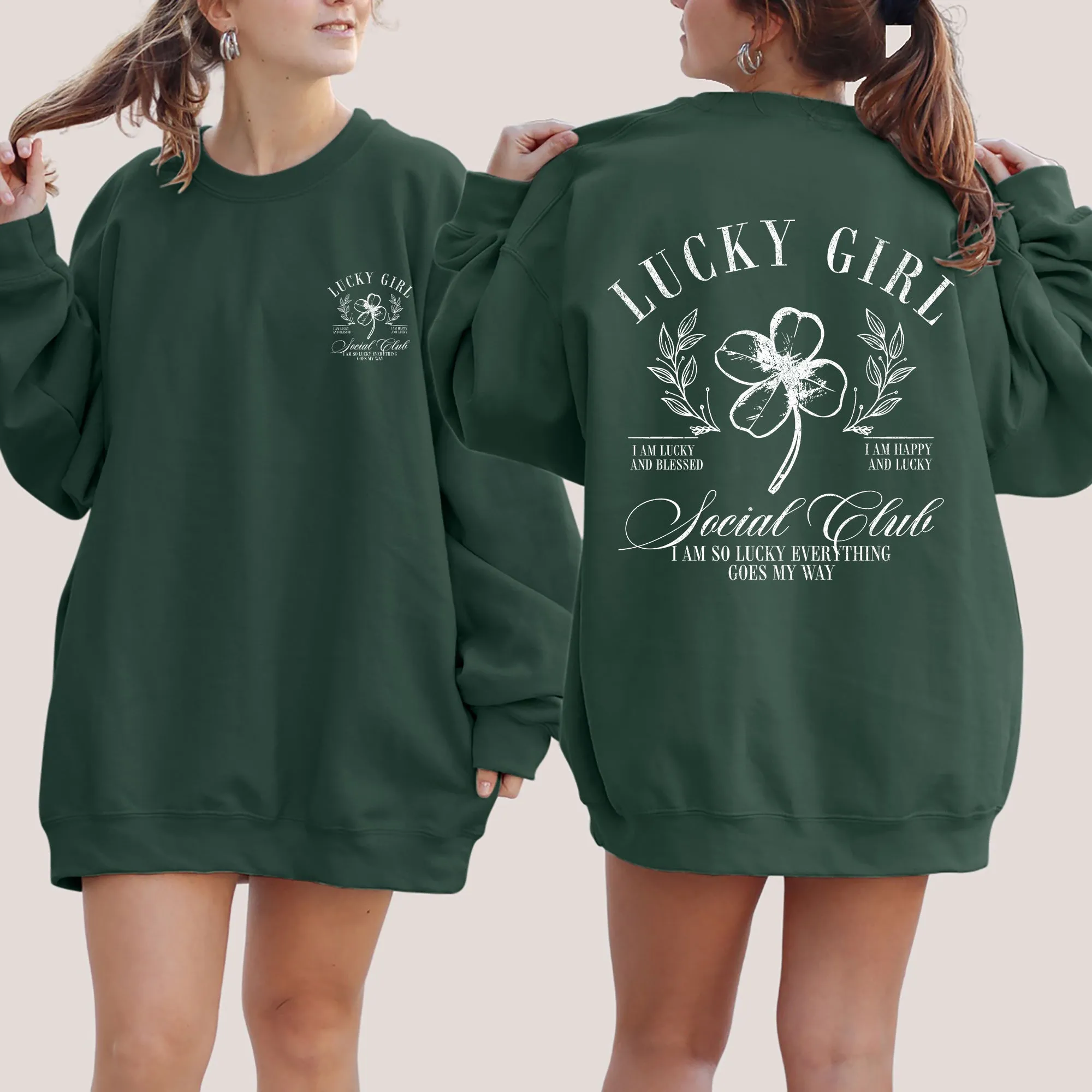 Lucky Girl Social Club Irish Pride St Patrick's Day Shamrock Clover Leprechaun Sweatshirt sold by Refinery Number One product image thumbnail 4