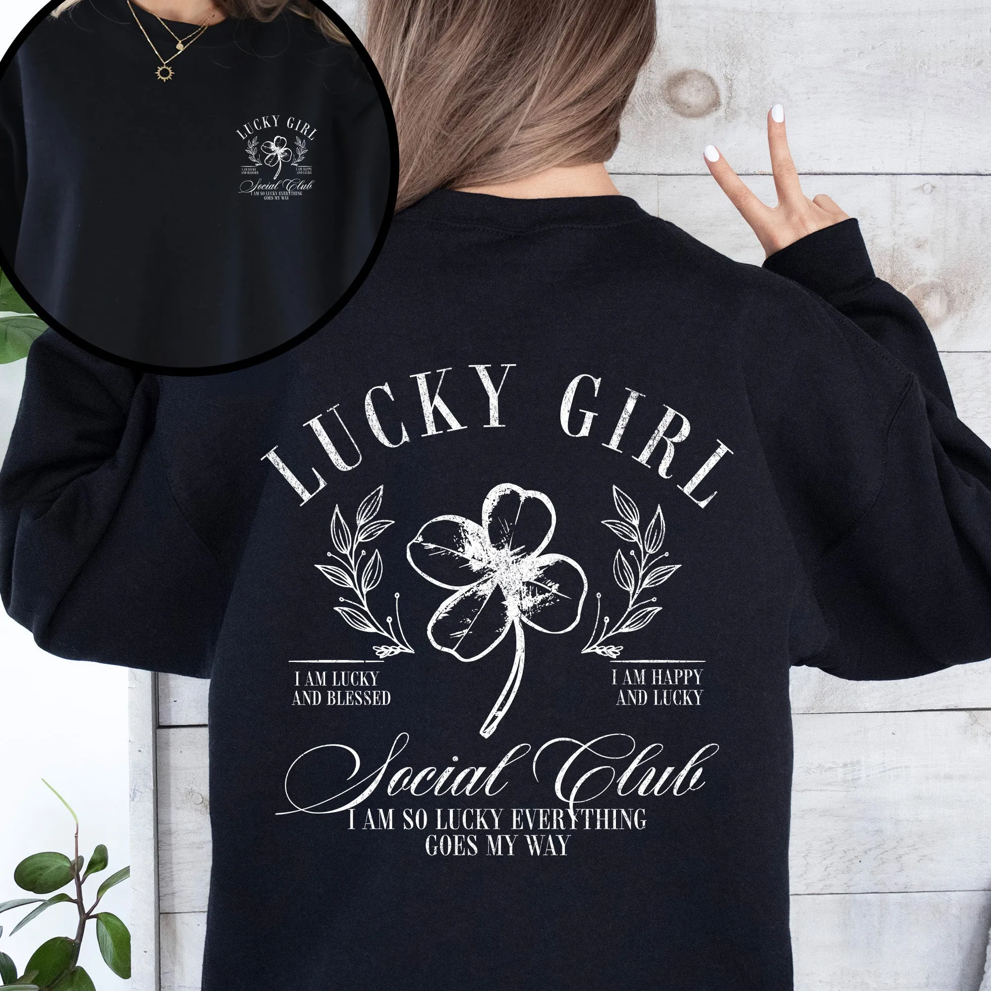 Lucky Girl Social Club Irish Pride St Patrick's Day Shamrock Clover Leprechaun Sweatshirt sold by Refinery Number One product image thumbnail 5