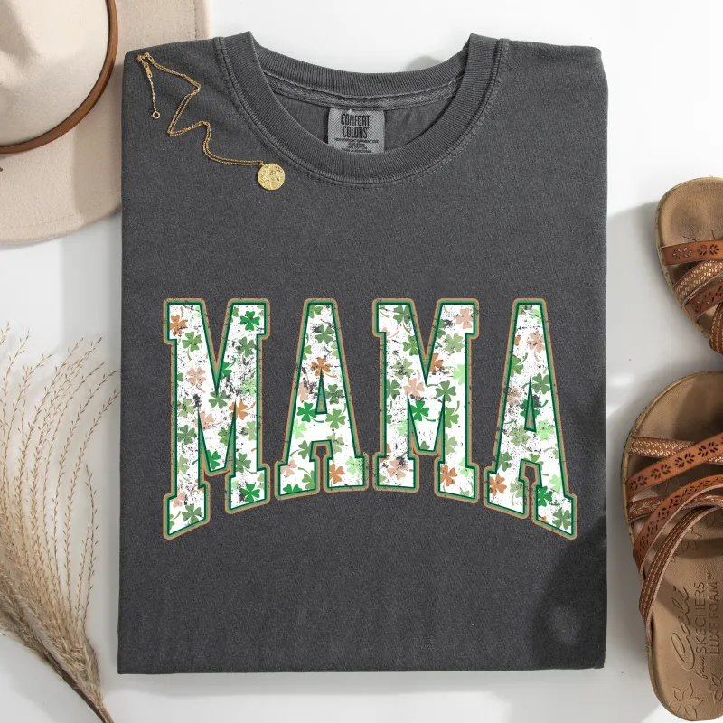 Mama, Colorful Shamrocks, St Patrick's Day, Shamrock, Clover, Lucky, Leprechaun Tshirt Comfort Colors T-Shirt made by Refinery Number One