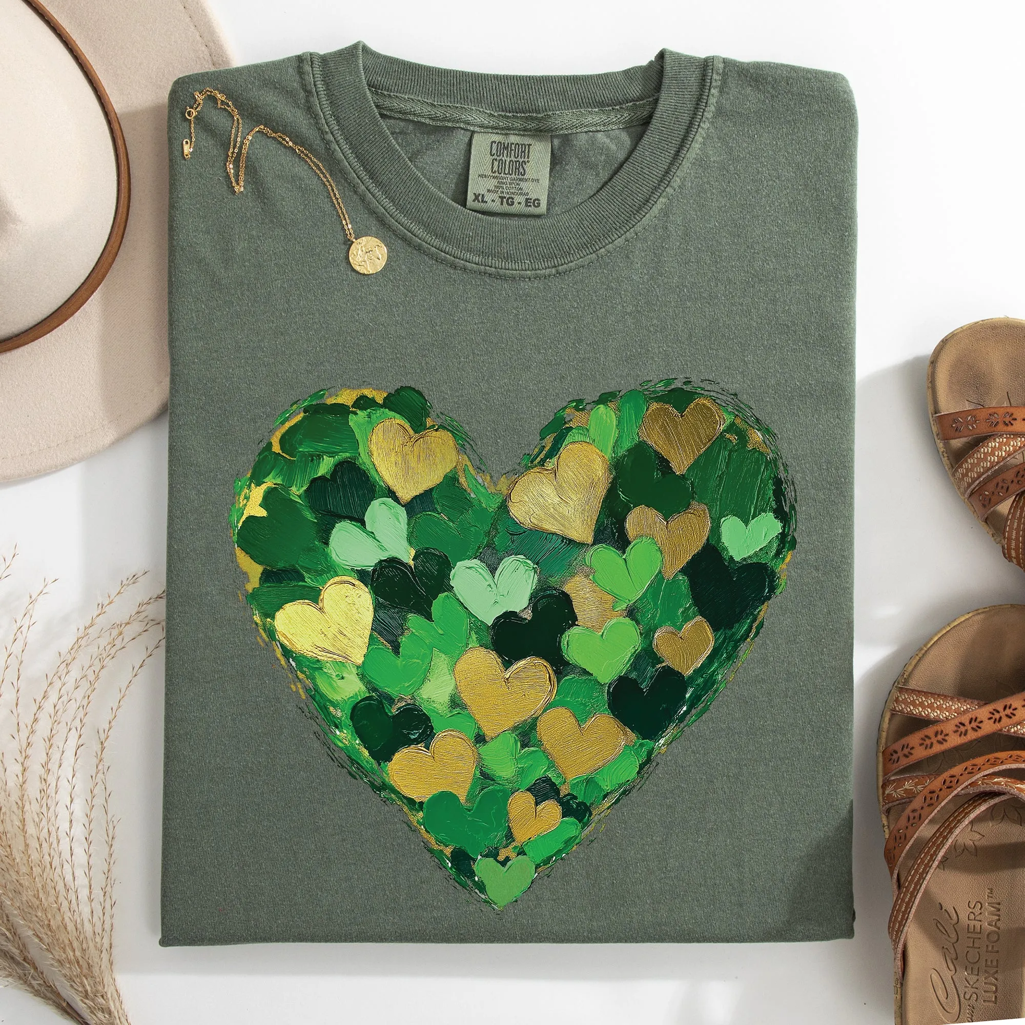 Painted Hearts, St Patrick's Day, Shamrock, Clover, Lucky, Leprechaun Tshirt Comfort Colors T-Shirt sold by Refinery Number One product image thumbnail 3