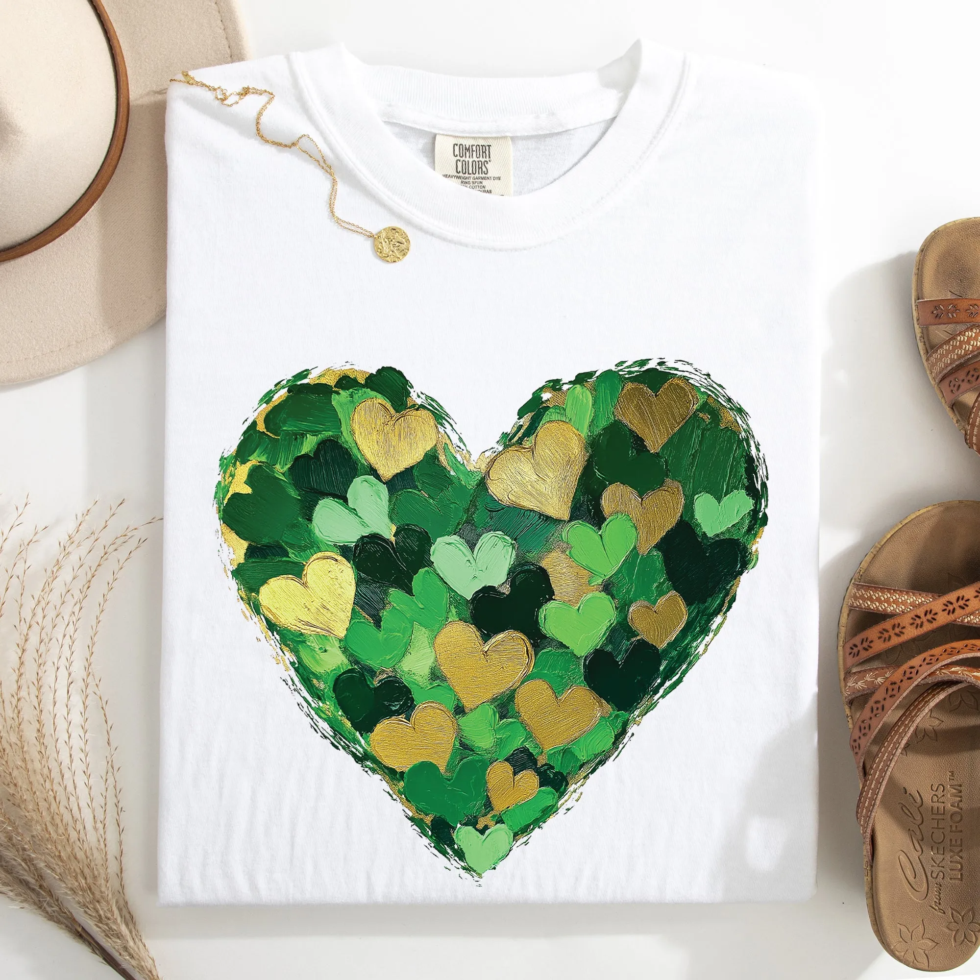 Painted Hearts, St Patrick's Day, Shamrock, Clover, Lucky, Leprechaun Tshirt Comfort Colors T-Shirt sold by Refinery Number One product image thumbnail 4
