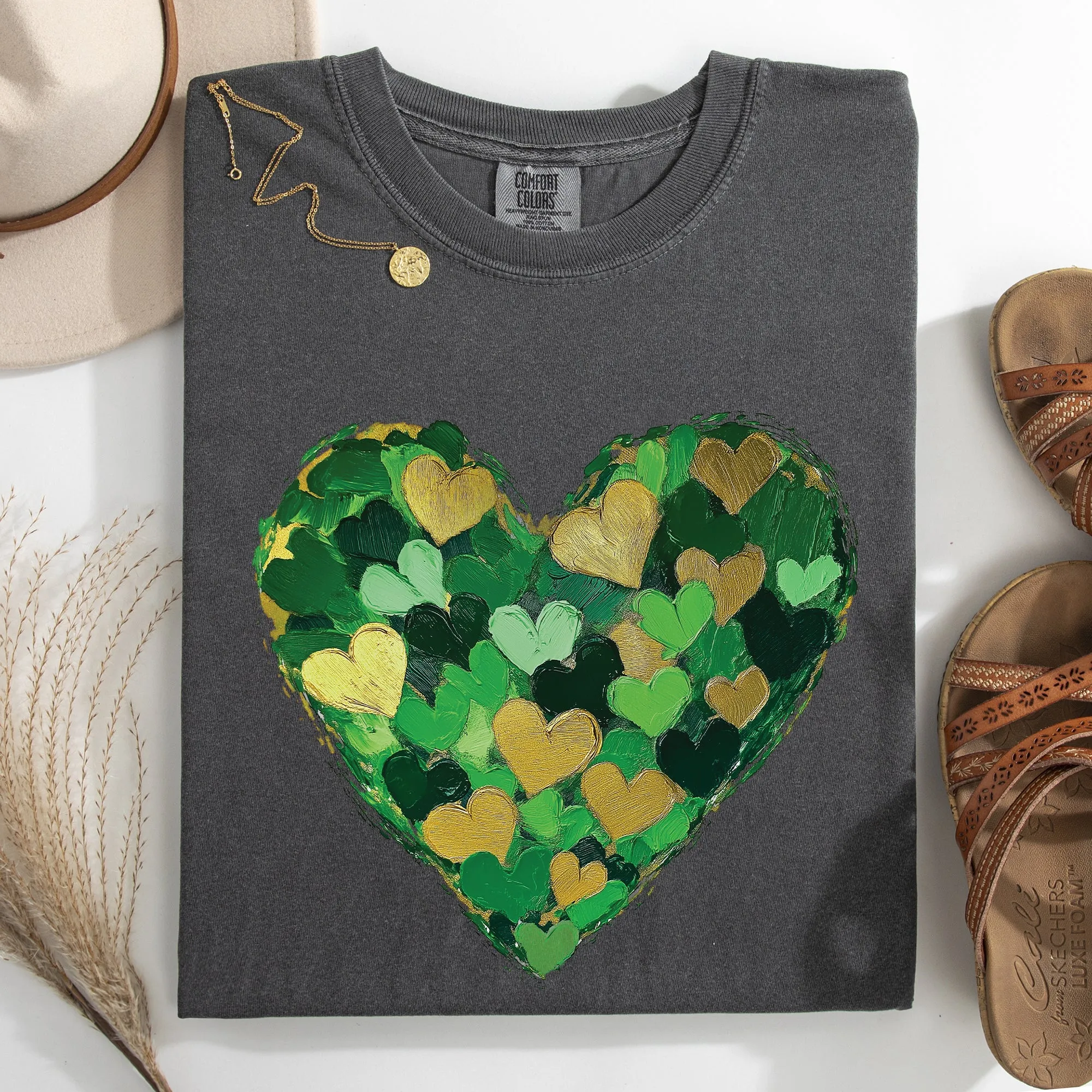 Painted Hearts, St Patrick's Day, Shamrock, Clover, Lucky, Leprechaun Tshirt Comfort Colors T-Shirt sold by Refinery Number One product image thumbnail 5