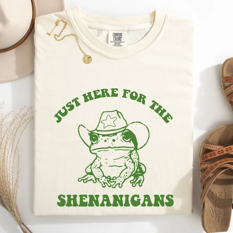 Shenanigans, Frog, Sheriff, Funny, St Patrick's Day, Shamrock, Clover, Lucky, Leprechaun Tshirt Comfort Colors T-Shirt sold by Refinery Number One