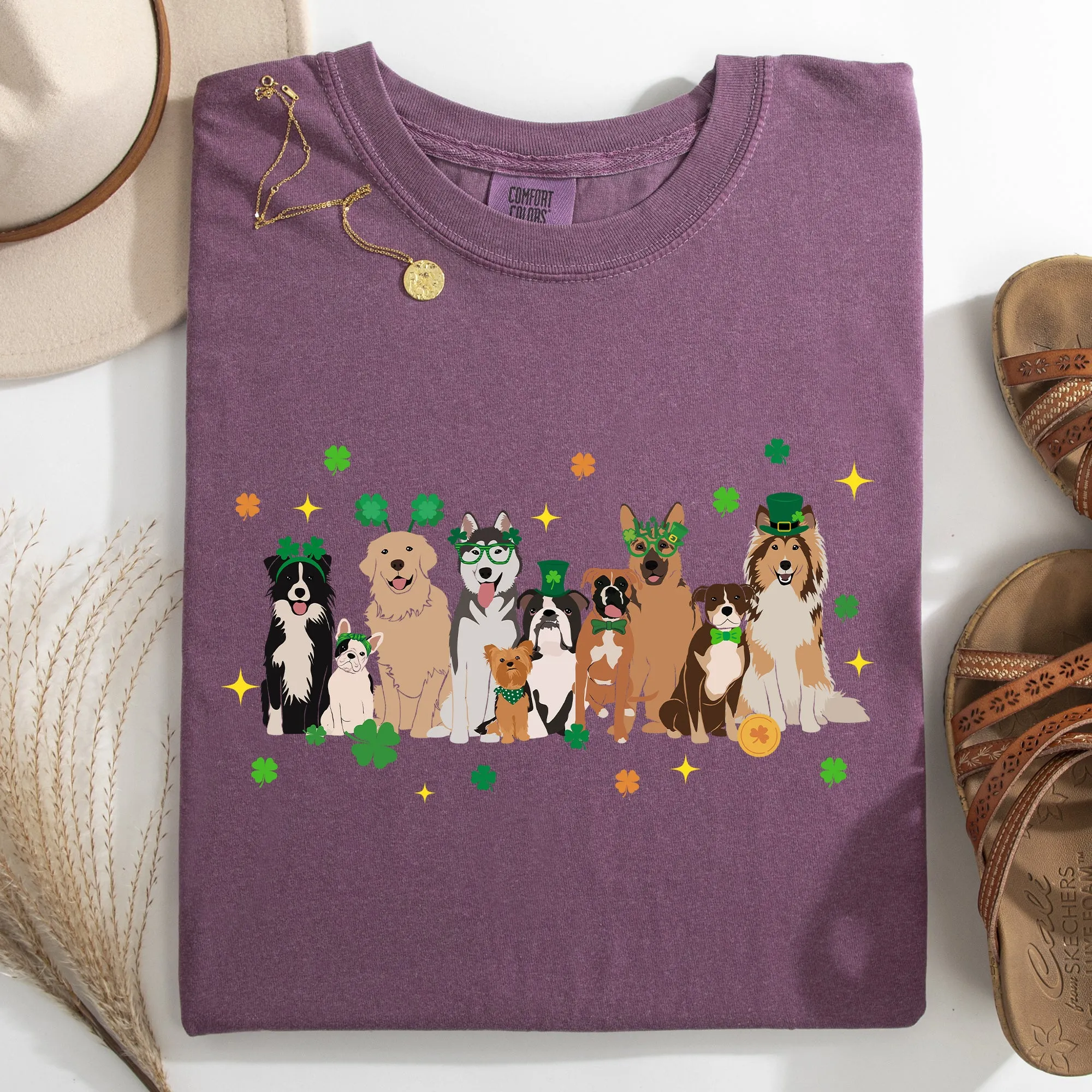 St Patrick's Dogs, Cute, St Patrick's Day, Shamrock, Clover, Lucky, Leprechaun Tshirt Comfort Colors T-Shirt sold by Refinery Number One product image thumbnail 5