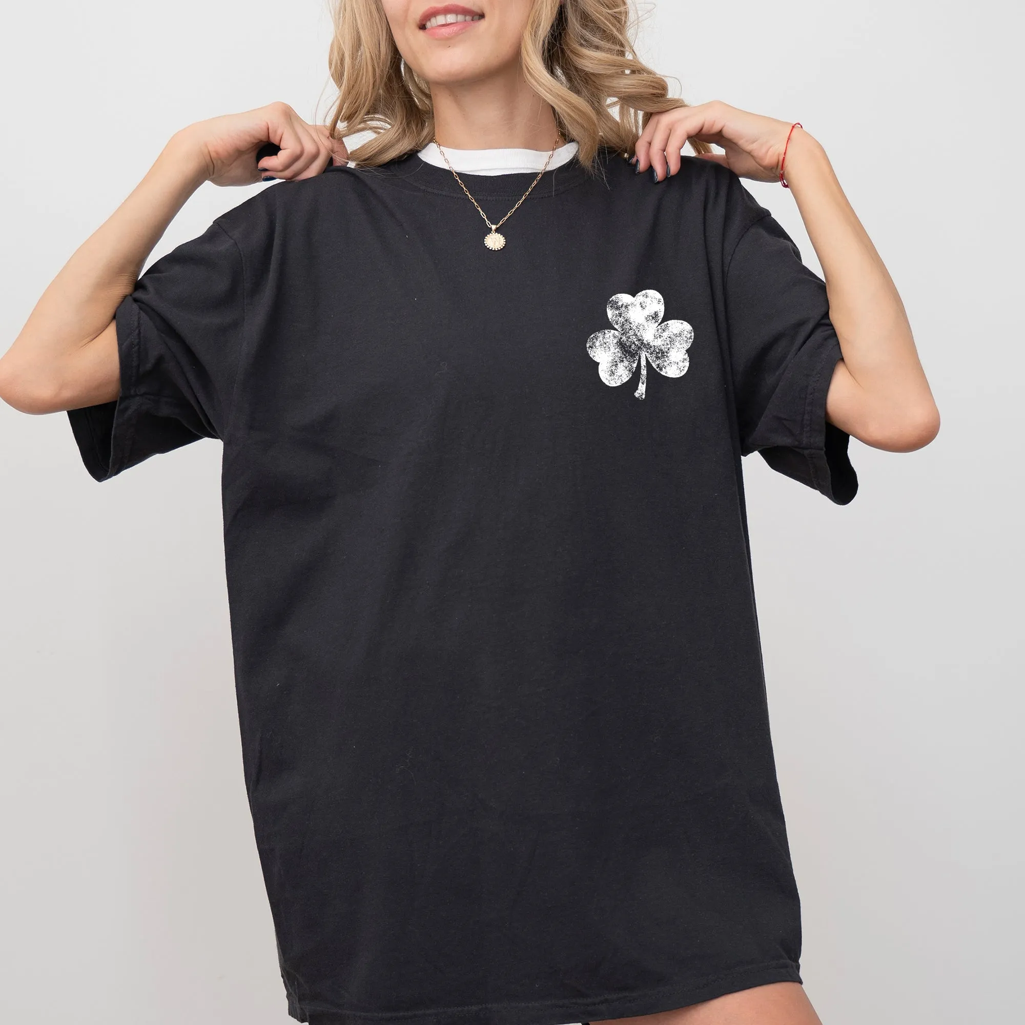 Vintage Shamrock Pocket Print St Patrick's Day Lucky Irish Retro Comfort Colors Tee sold by Refinery Number One product image thumbnail 5