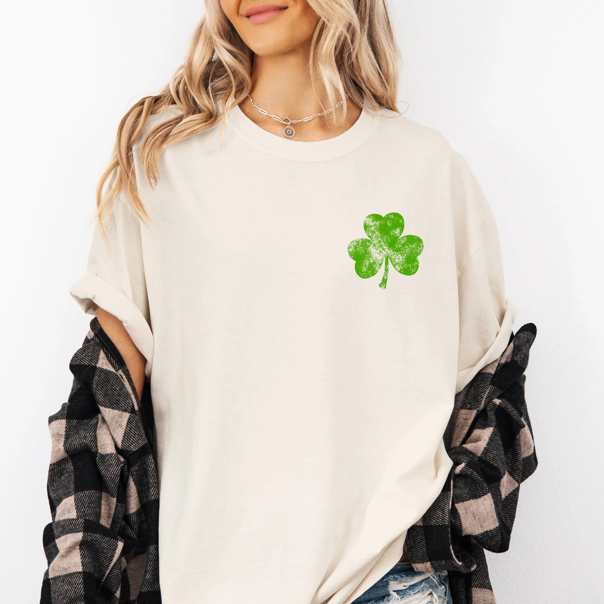 Vintage Shamrock Pocket Print St Patrick's Day Lucky Irish Retro Comfort Colors Tee sold by Refinery Number One product image thumbnail 3