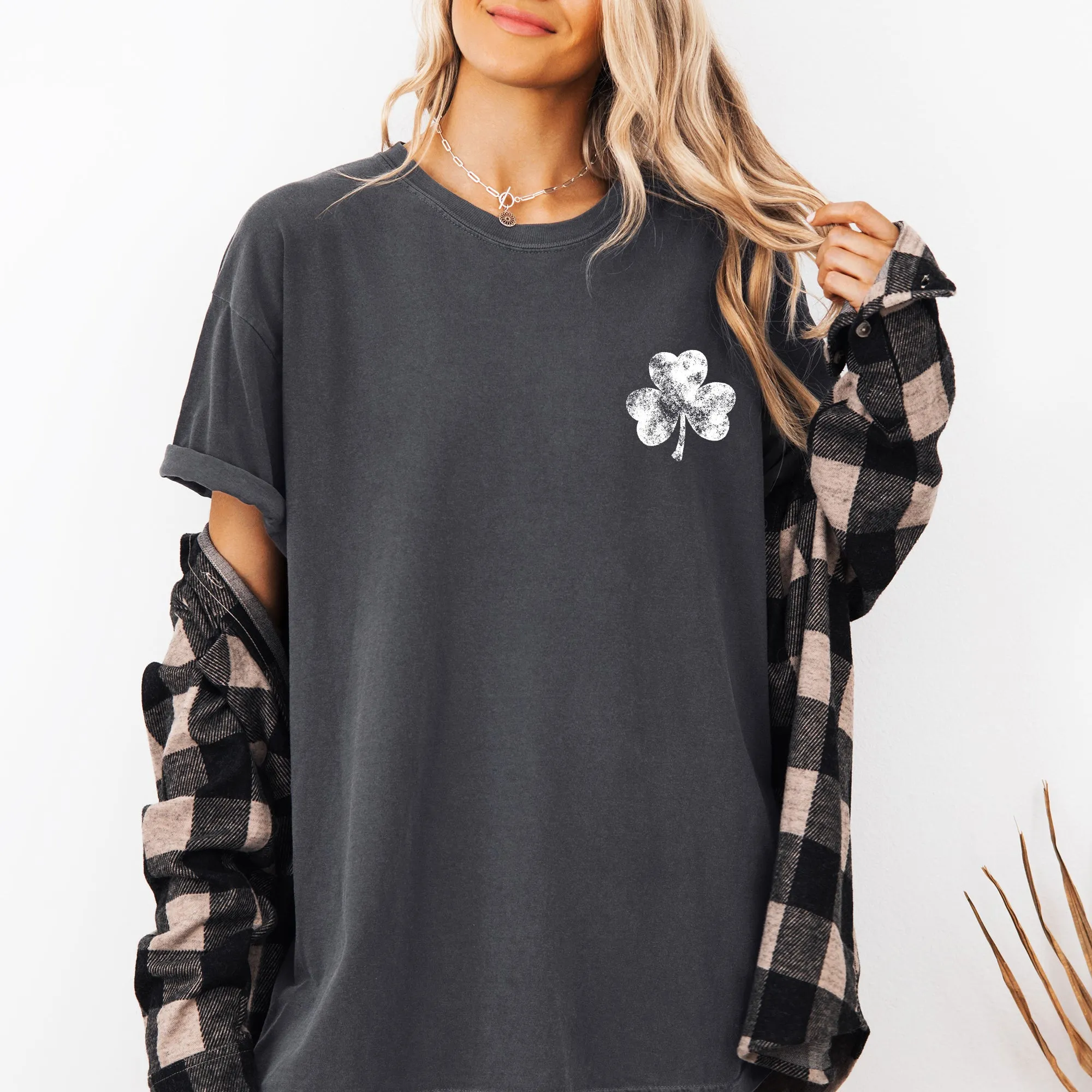 Vintage Shamrock Pocket Print St Patrick's Day Lucky Irish Retro Comfort Colors Tee sold by Refinery Number One product image thumbnail 2