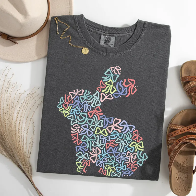 Colorful Bows, Easter, Bunny, Jesus, Rabbit, Holiday Tshirt Comfort Colors T-Shirt sold by Refinery Number One