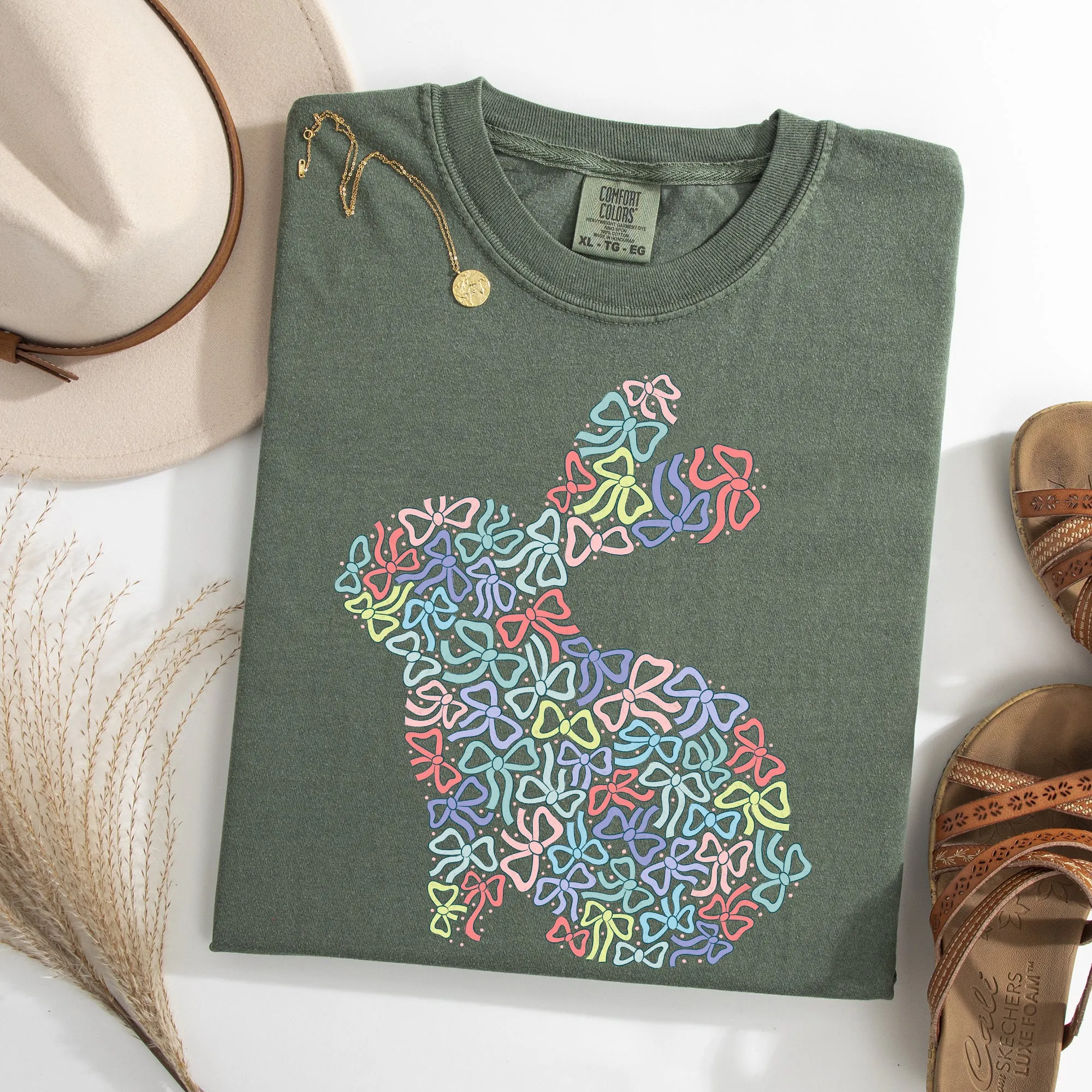 Colorful Bows, Easter, Bunny, Jesus, Rabbit, Holiday Tshirt Comfort Colors T-Shirt sold by Refinery Number One product image thumbnail 3