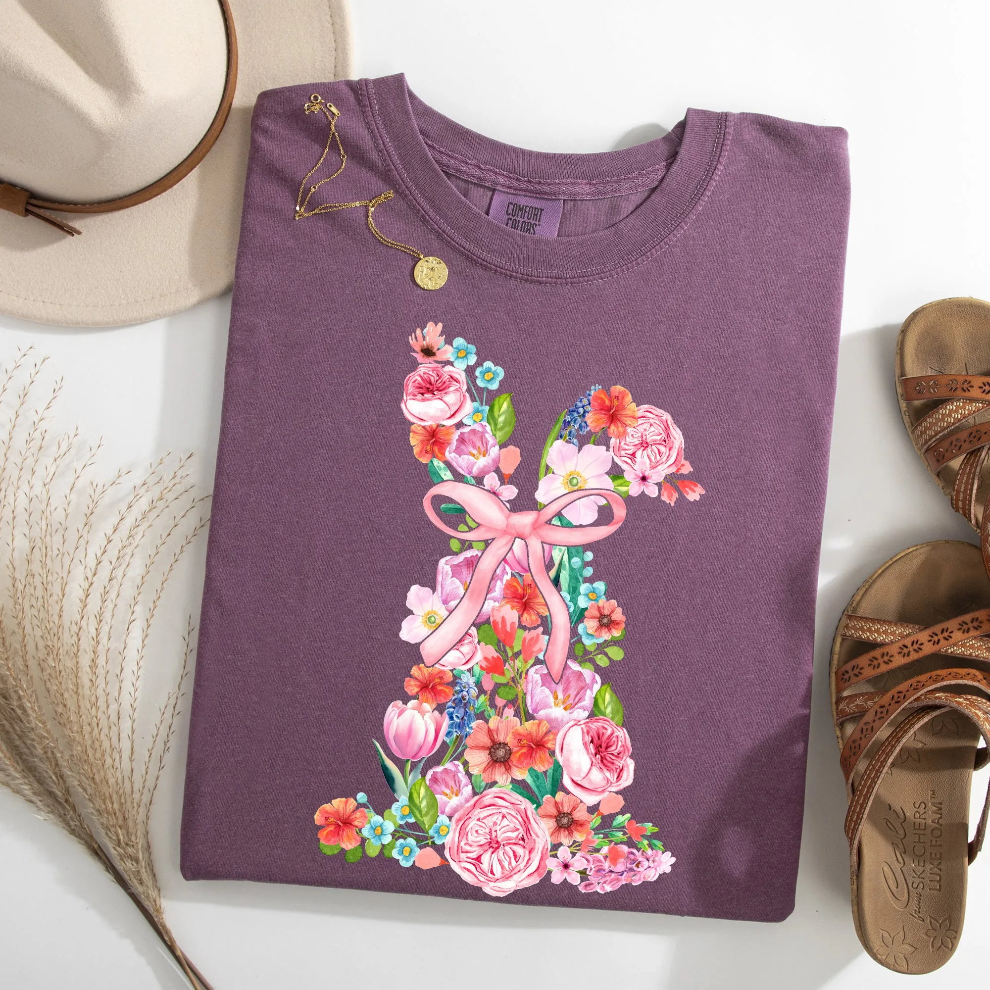 Colorful Floral, Easter, Bunny, Jesus, Rabbit, Holiday Tshirt Comfort Colors T-Shirt sold by Refinery Number One product image thumbnail 2