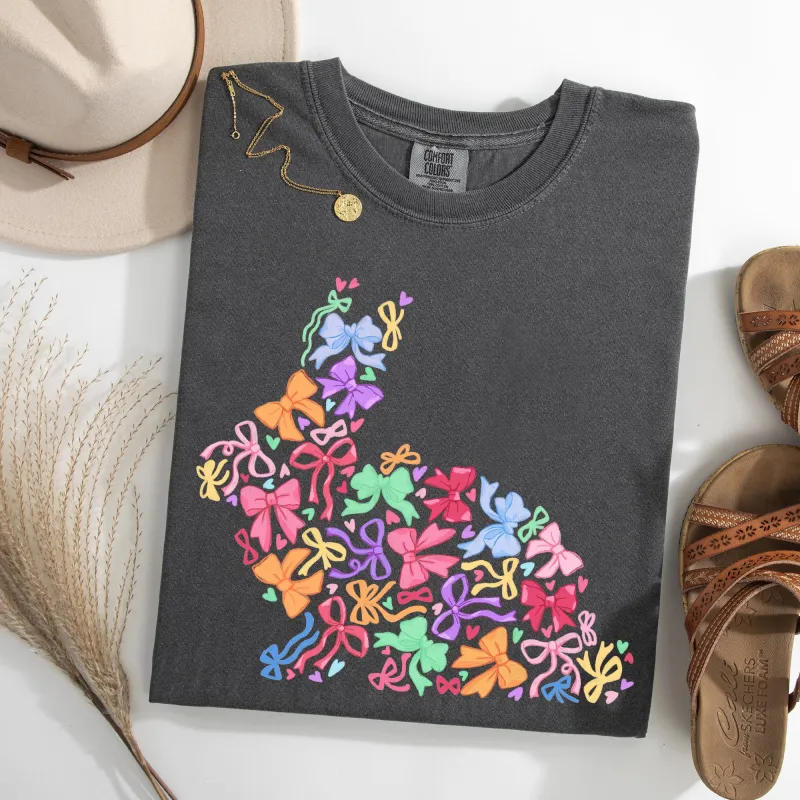Colorful Ribbons, Easter, Bunny, Jesus, Rabbit, Holiday Tshirt Comfort Colors T-Shirt sold by Refinery Number One