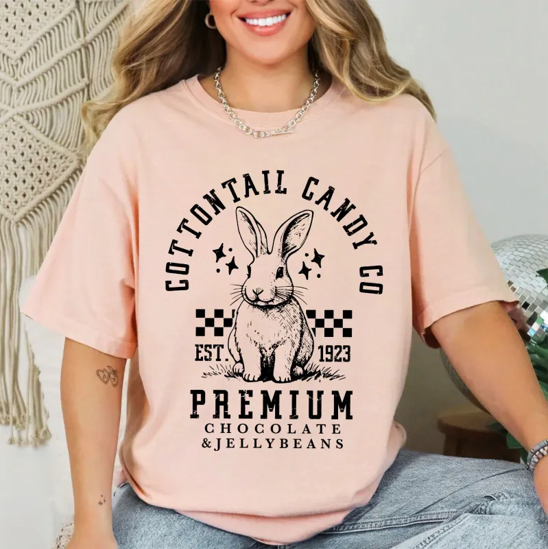 Cottontail Candy, Easter, Bunny, Jesus, Rabbit, Holiday Tshirt Comfort Colors T-Shirt sold by Refinery Number One