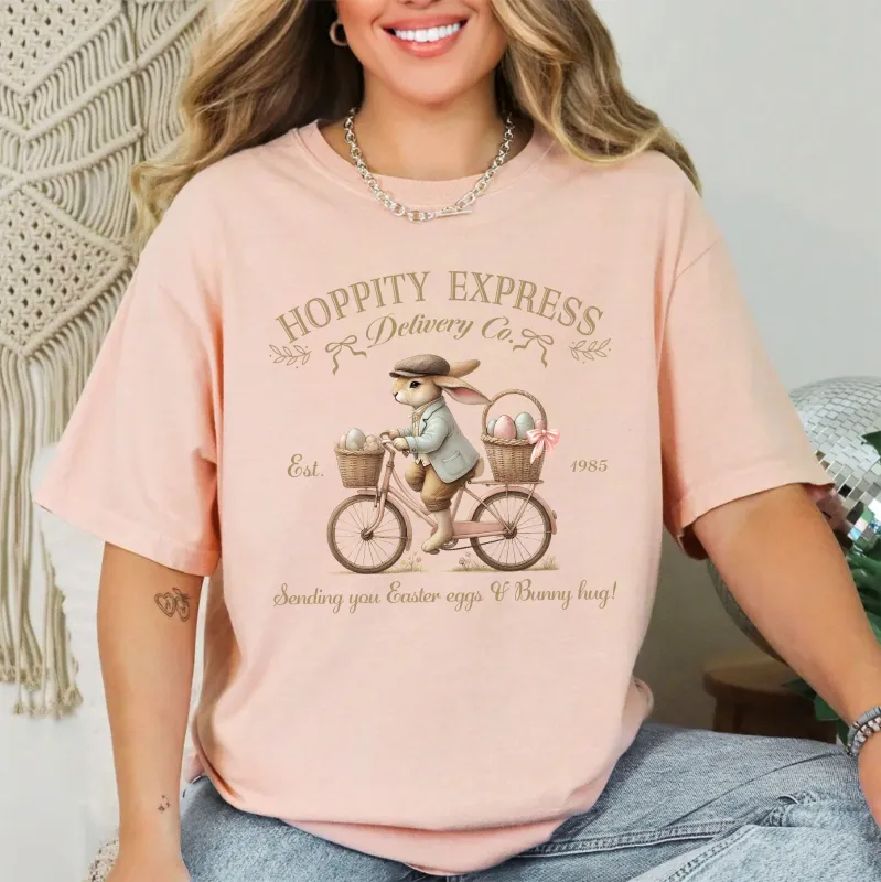 Hoppity Express, Adorable, Easter, Bunny, Jesus, Rabbit, Holiday Tshirt Comfort Colors T-Shirt sold by Refinery Number One