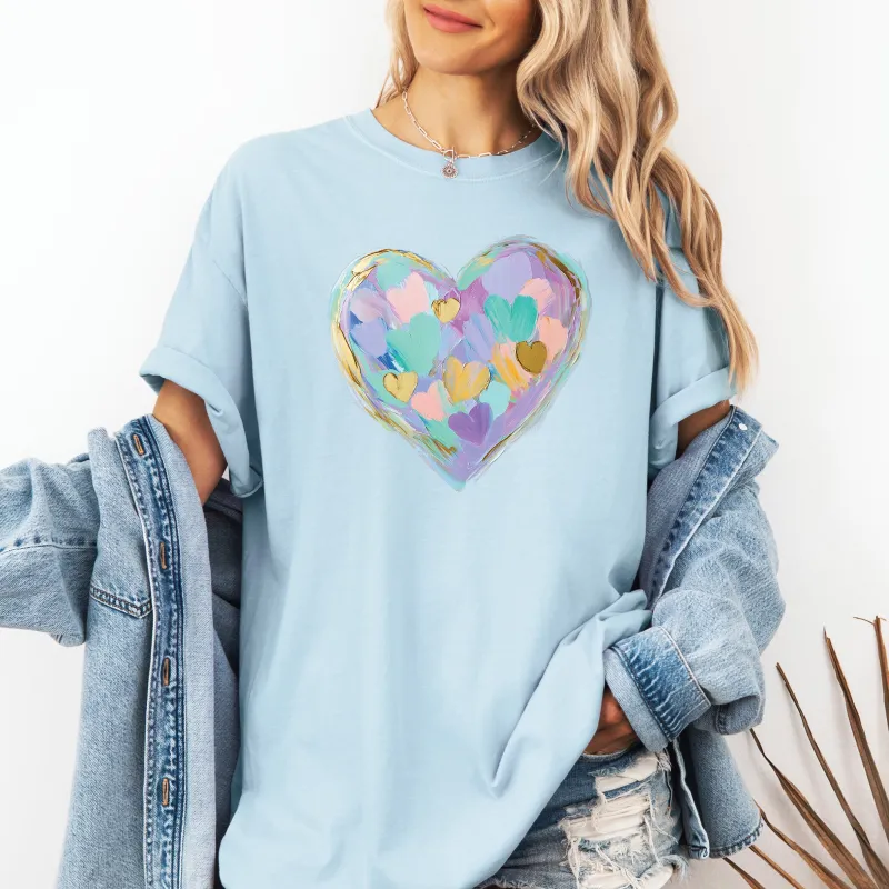 Painted Heart, Pastels, Easter, Bunny, Jesus, Rabbit, Holiday Tshirt Comfort Colors T-Shirt sold by Refinery Number One