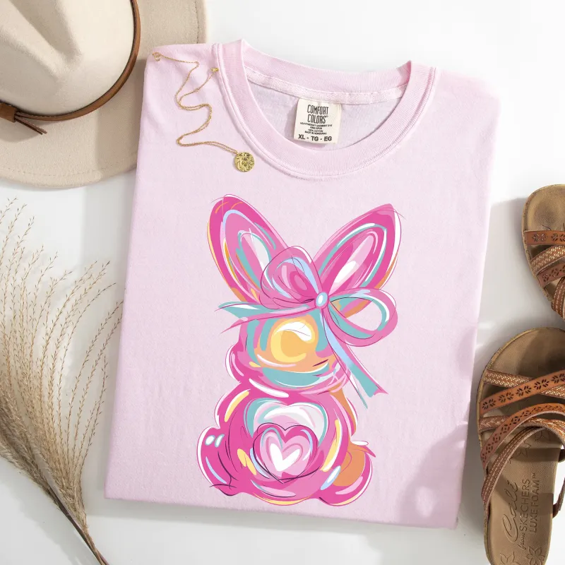 Painted Pastel Bunny, Easter, Bunny, Jesus, Rabbit, Holiday Tshirt Comfort Colors T-Shirt sold by Refinery Number One