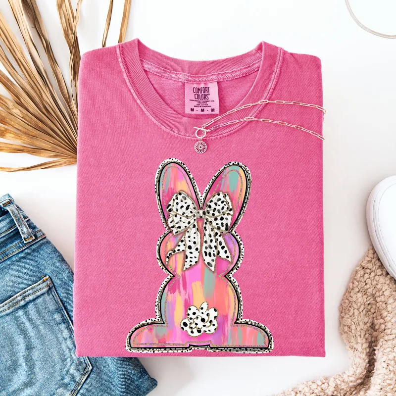 Painted, Colorful, Dalmatian Print, Easter, Bunny, Jesus, Rabbit, Holiday Tshirt Comfort Colors T-Shirt sold by Refinery Number One