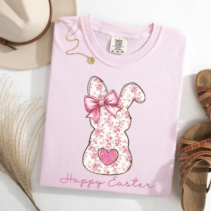Pink Floral Bunny, Easter, Bunny, Jesus, Rabbit, Holiday Tshirt Comfort Colors T-Shirt sold by Refinery Number One