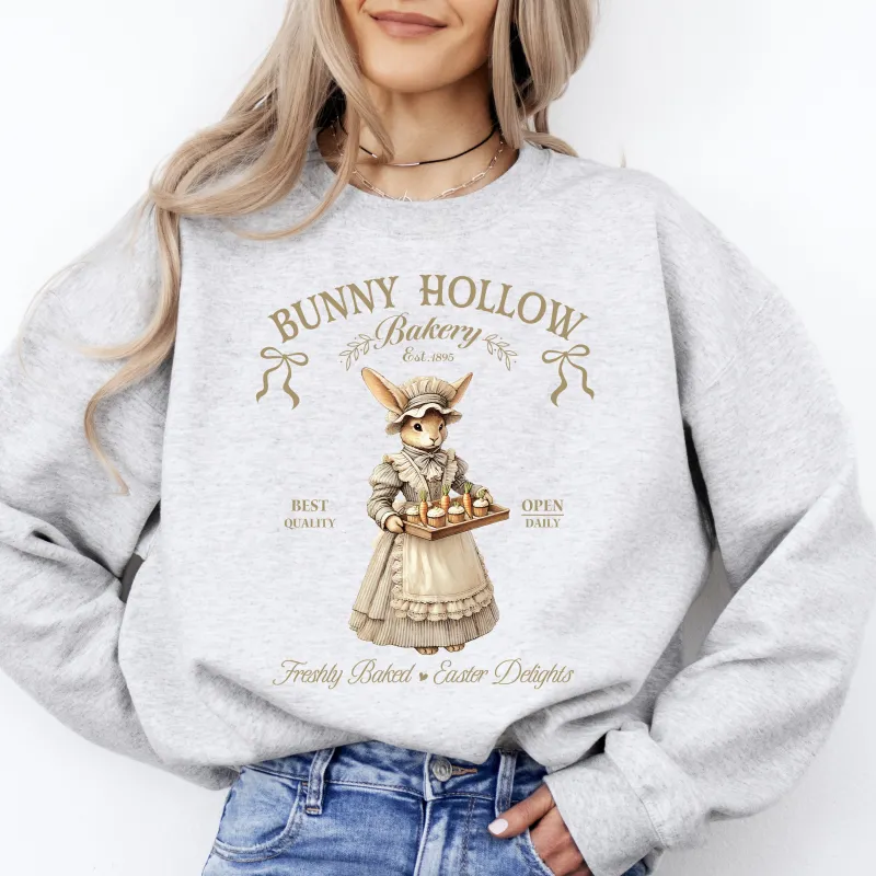 Bunny Hollow Bakery, Adorable, Easter, Bunny, Jesus, Rabbit, Holiday Sweatshirt sold by Refinery Number One