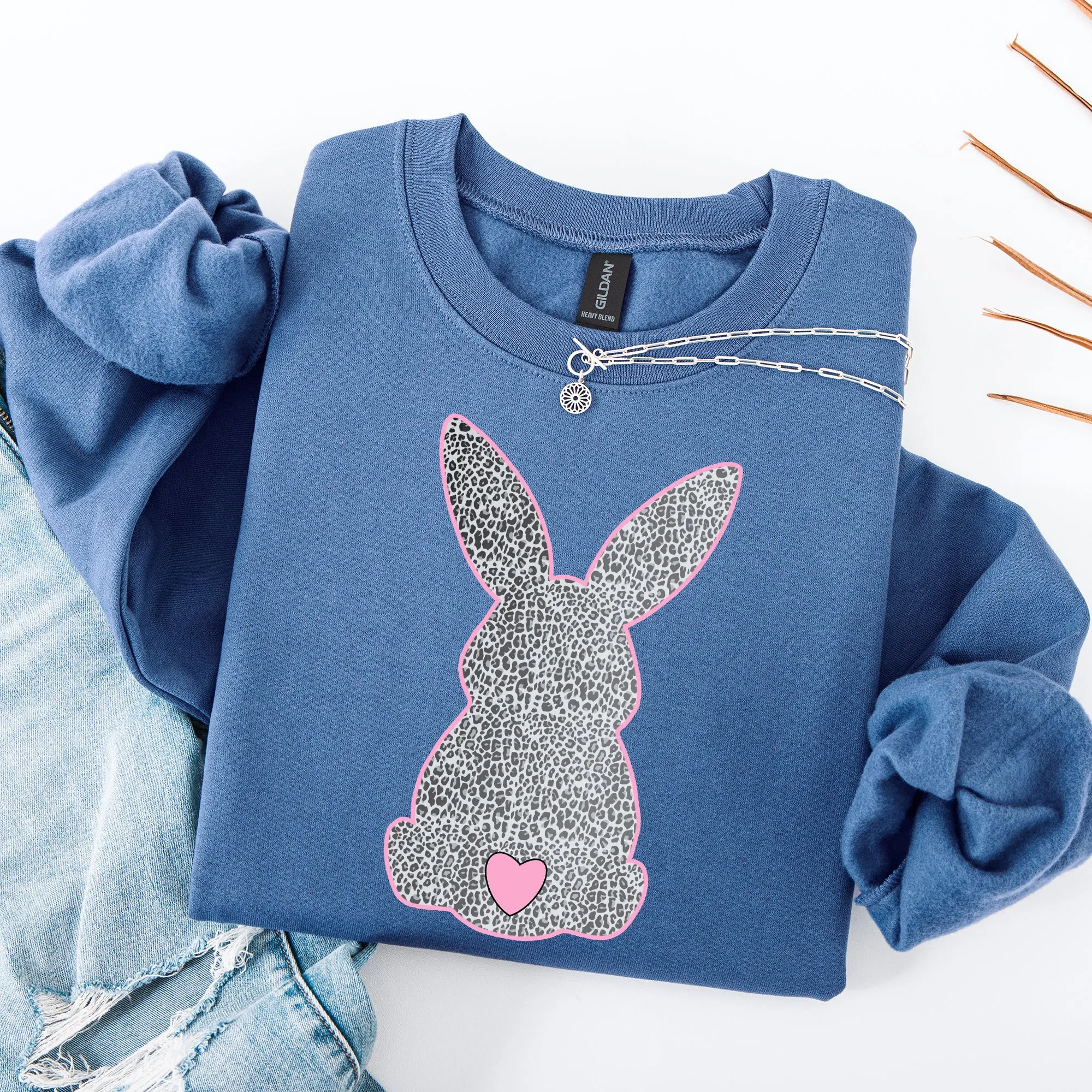 Leopard Print Bunny, Easter, Bunny, Jesus, Rabbit, Holiday Sweatshirt sold by Refinery Number One product image thumbnail 5