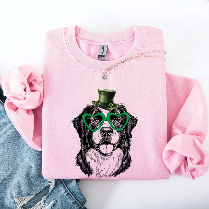 Bernese Mountain, Adorable Dog, St Patrick's Day, Lucky, Irish Sweatshirt sold by Refinery Number One