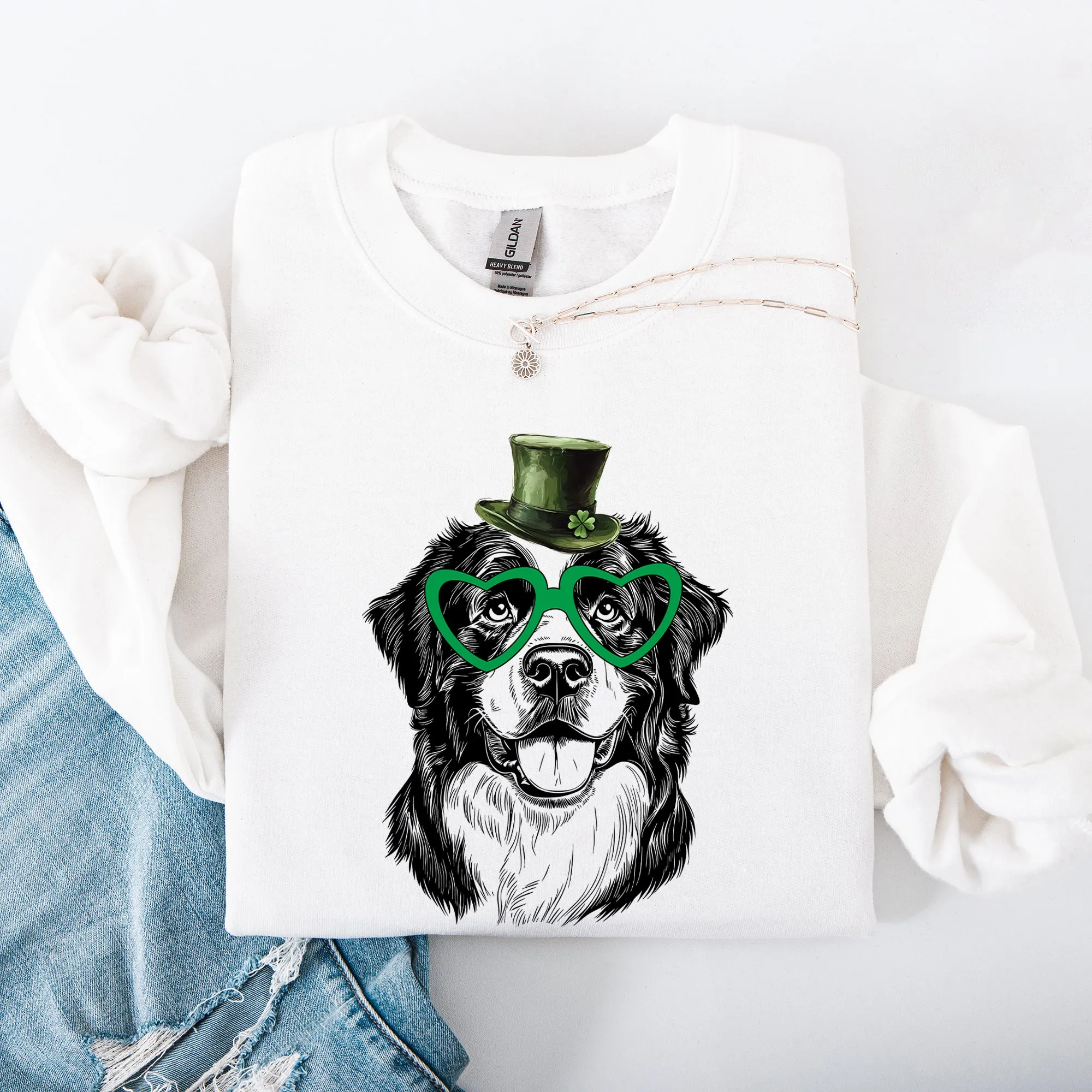 Bernese Mountain, Adorable Dog, St Patrick's Day, Lucky, Irish Sweatshirt sold by Refinery Number One product image thumbnail 5