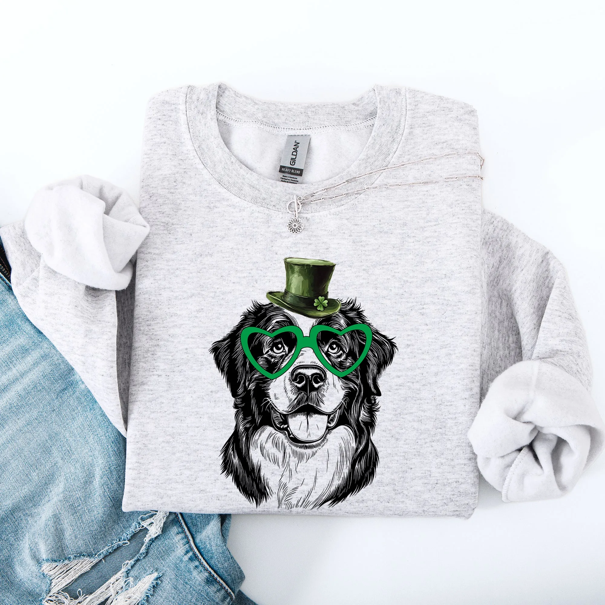 Bernese Mountain, Adorable Dog, St Patrick's Day, Lucky, Irish Sweatshirt sold by Refinery Number One product image thumbnail 2