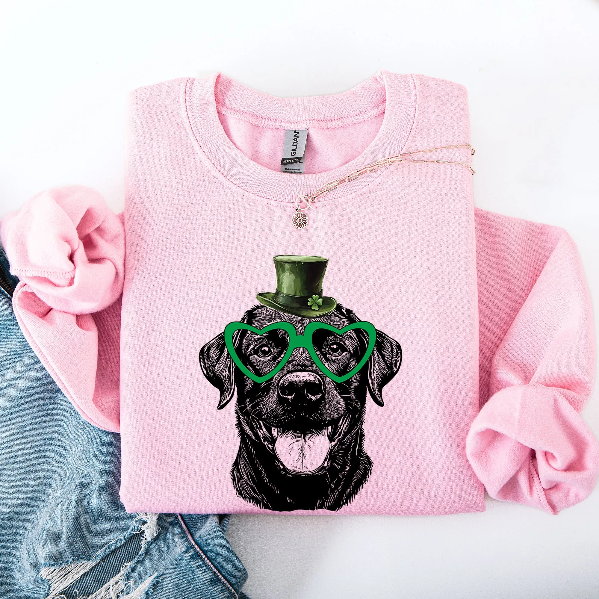 Black Lab, Labrador, Adorable Dog, St Patrick's Day, Lucky, Irish Sweatshirt sold by Refinery Number One product image thumbnail 3