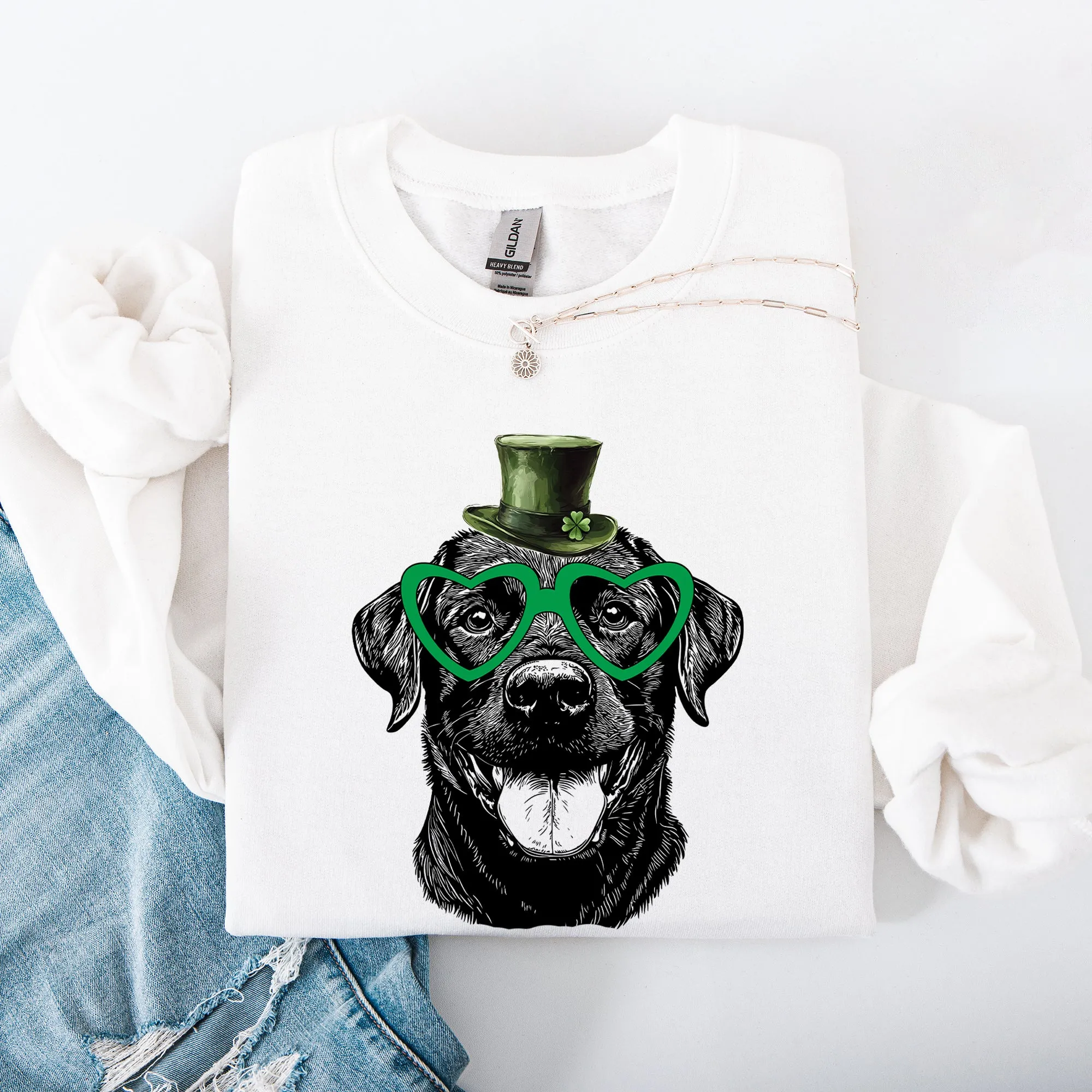 Black Lab, Labrador, Adorable Dog, St Patrick's Day, Lucky, Irish Sweatshirt sold by Refinery Number One product image thumbnail 5