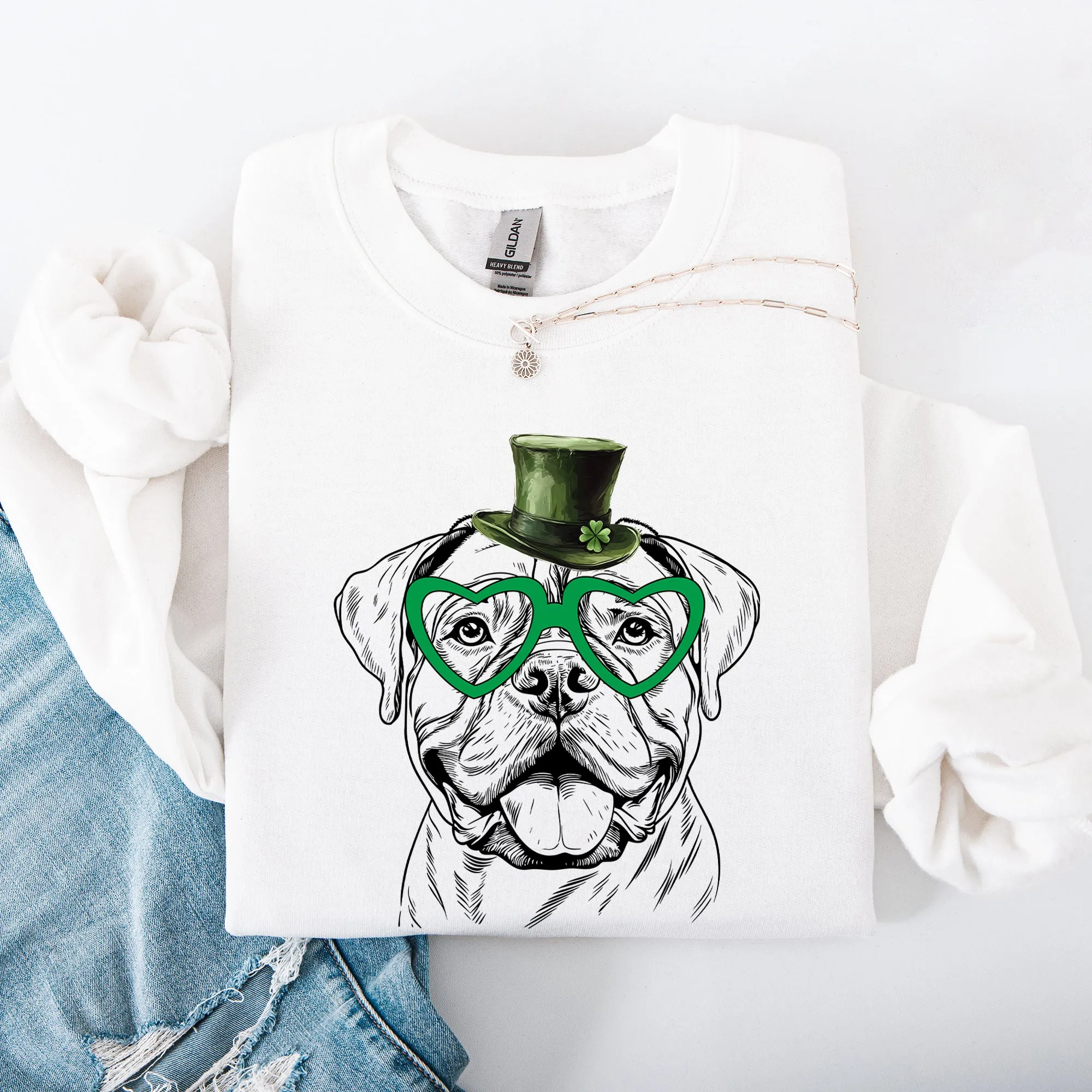 Bull Mastiff, Adorable Dog, St Patrick's Day, Lucky, Irish Sweatshirt sold by Refinery Number One product image thumbnail 5